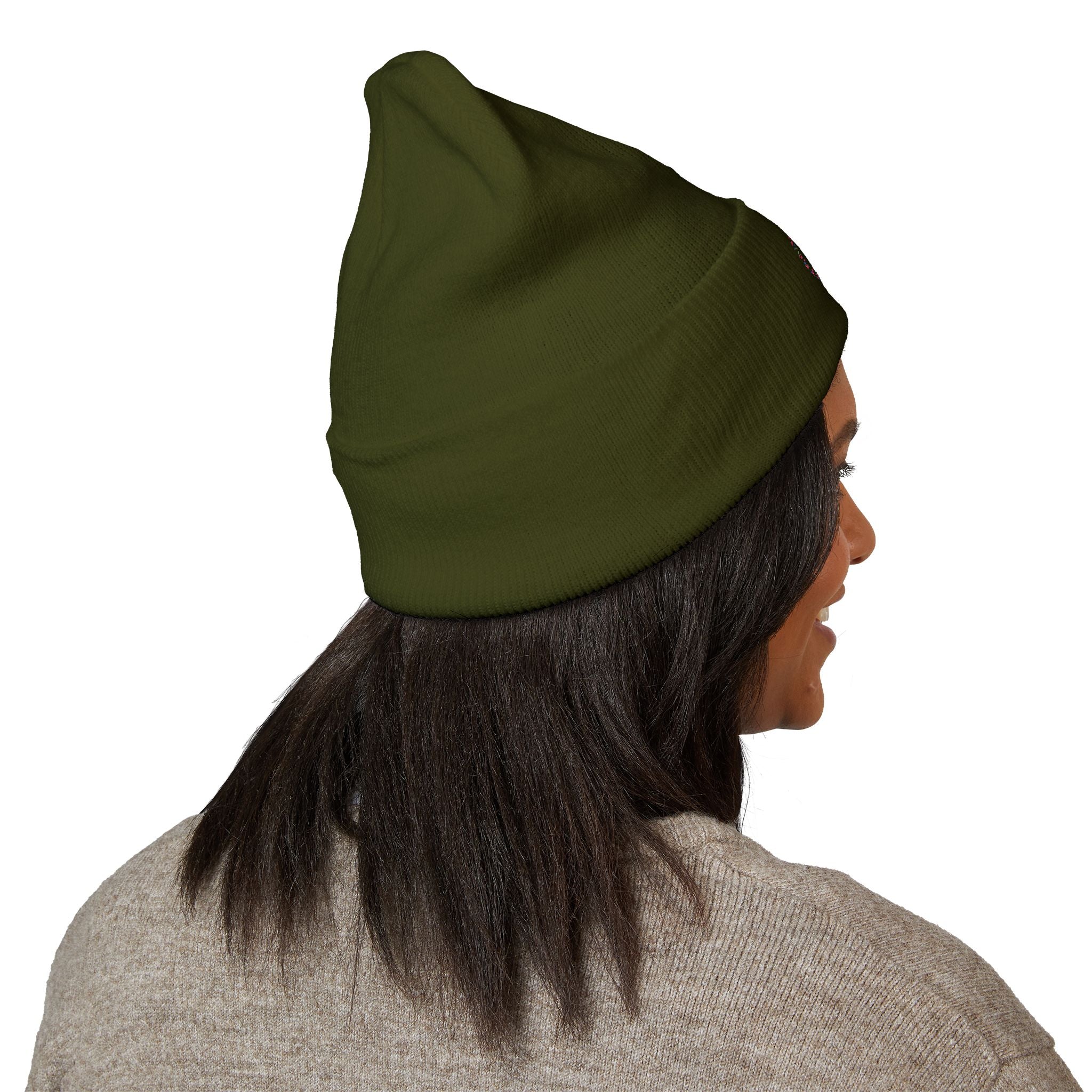 Embroidered Graffiti S8-UK Logo Cuffed Beanie — Cozy Knit Winter Hat