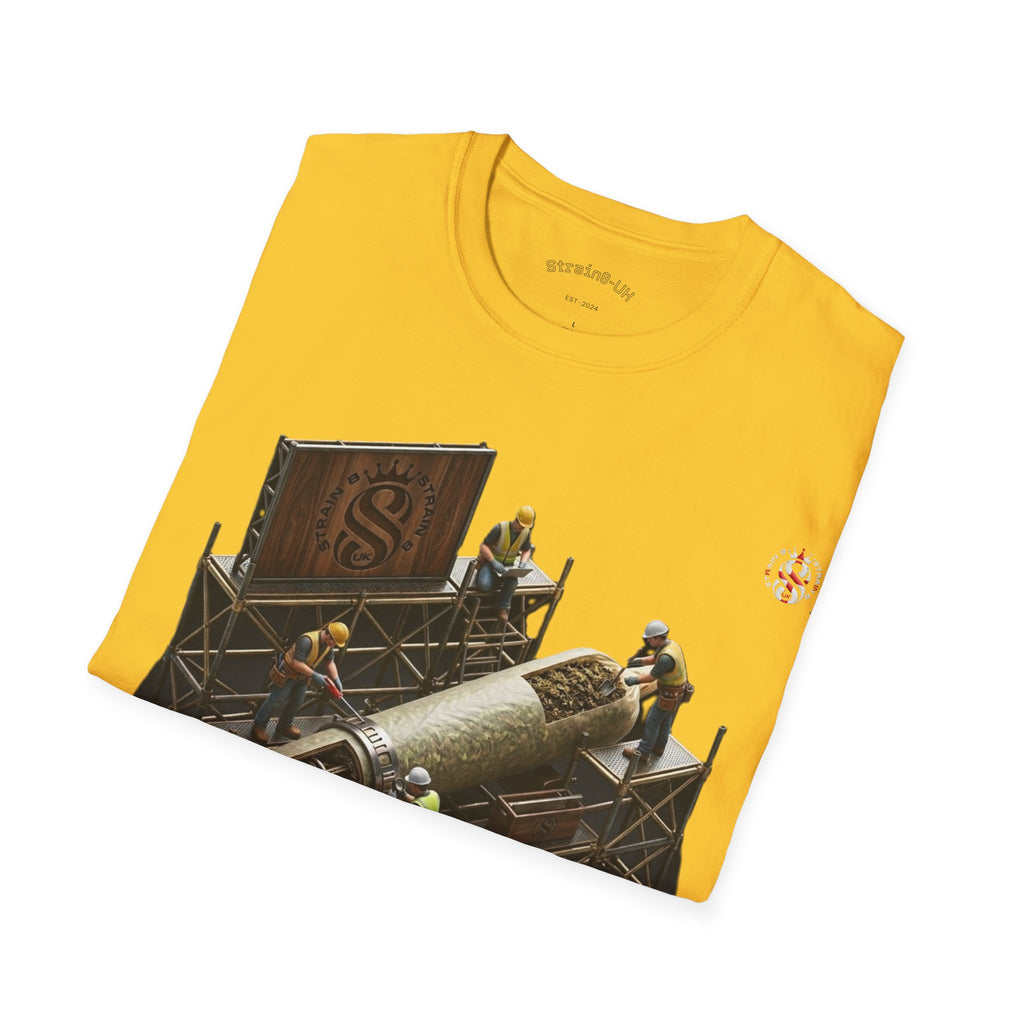 Aerospace Restoration S8-UK Crew T-Shirt — Rocket Repair Workshop Illustration