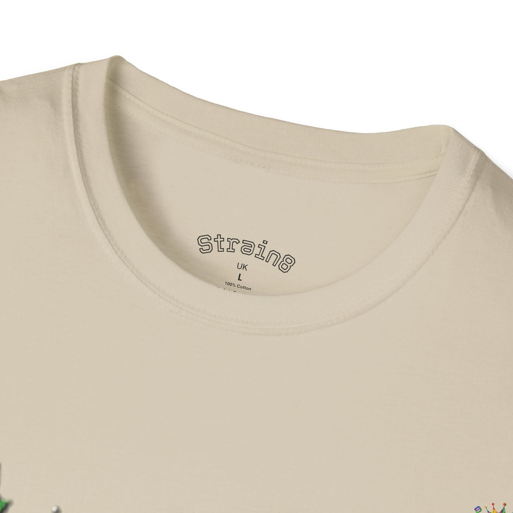 Strain8-UK Psychedelic Crown S8 Logo T-Shirt — Colorful Abstract Graphic Tee