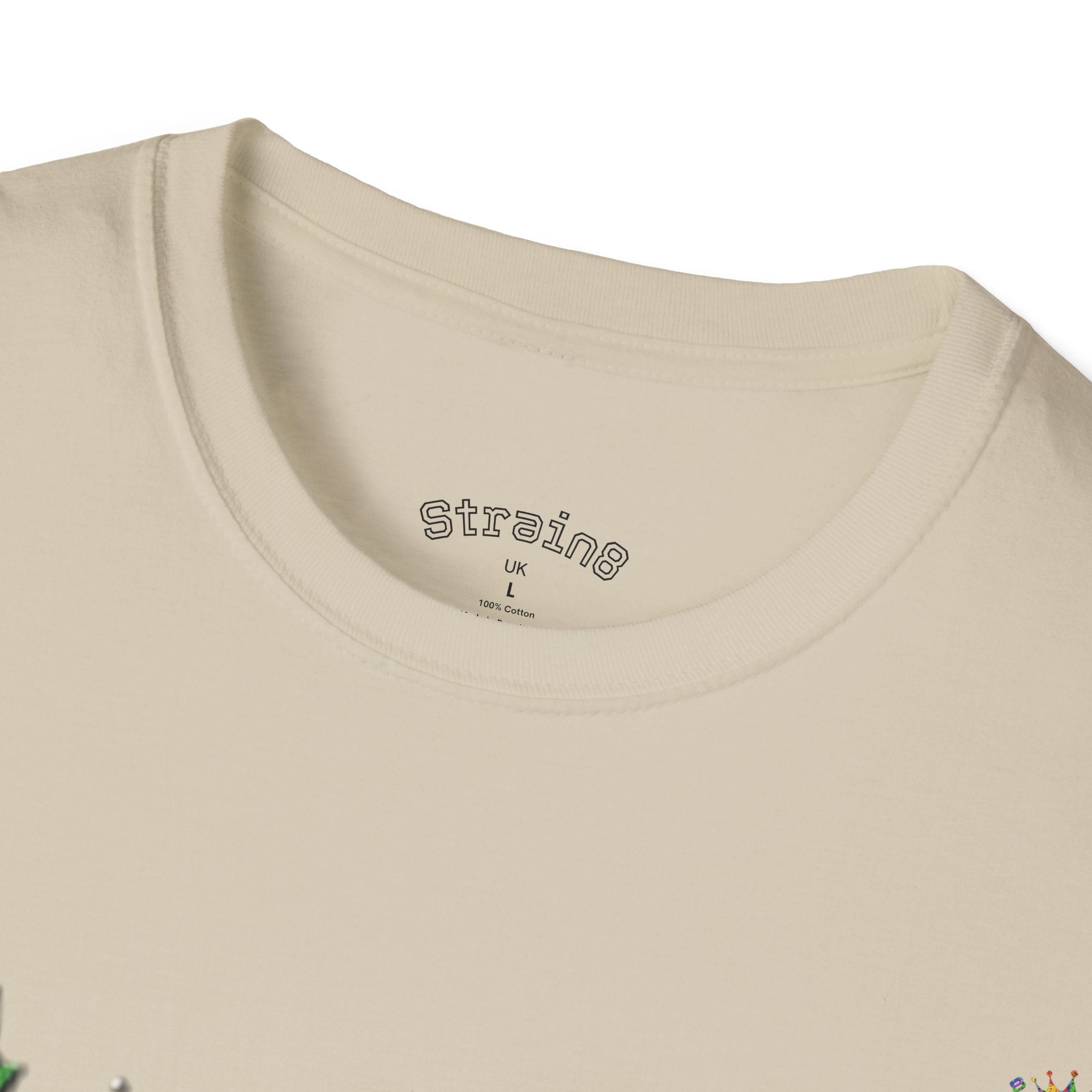 Strain8-UK Psychedelic Crown S8 Logo T-Shirt — Colorful Abstract Graphic Tee