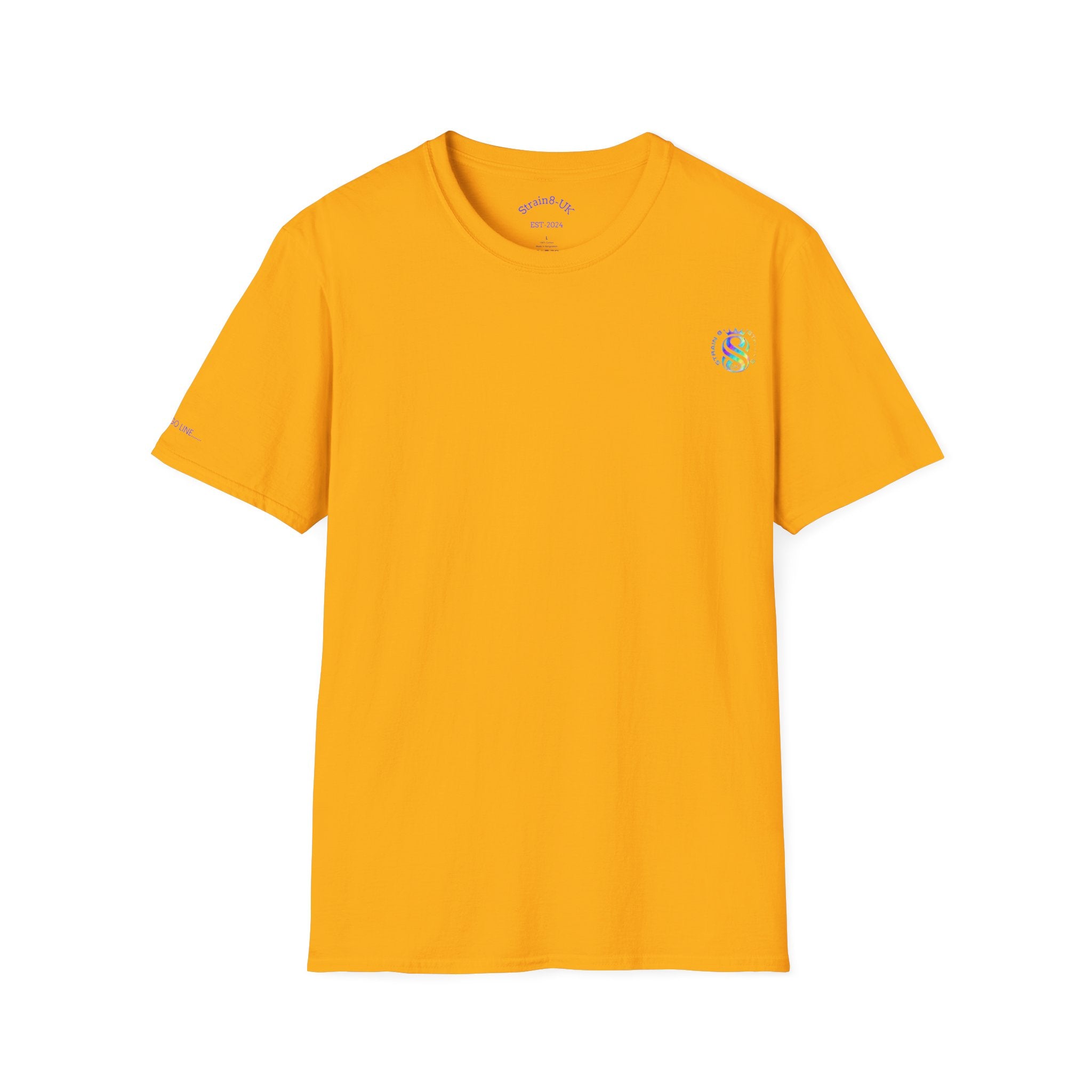 Strain8-UK Logo T-Shirt — Small Embroidered Globe Tee, THE LOGO LINE........