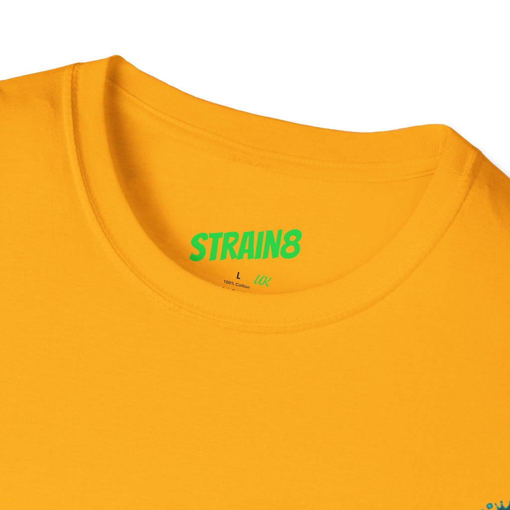 Minimal White T‑Shirt with Small Strain8-UK Chest Emblem — Classic Casual Tee