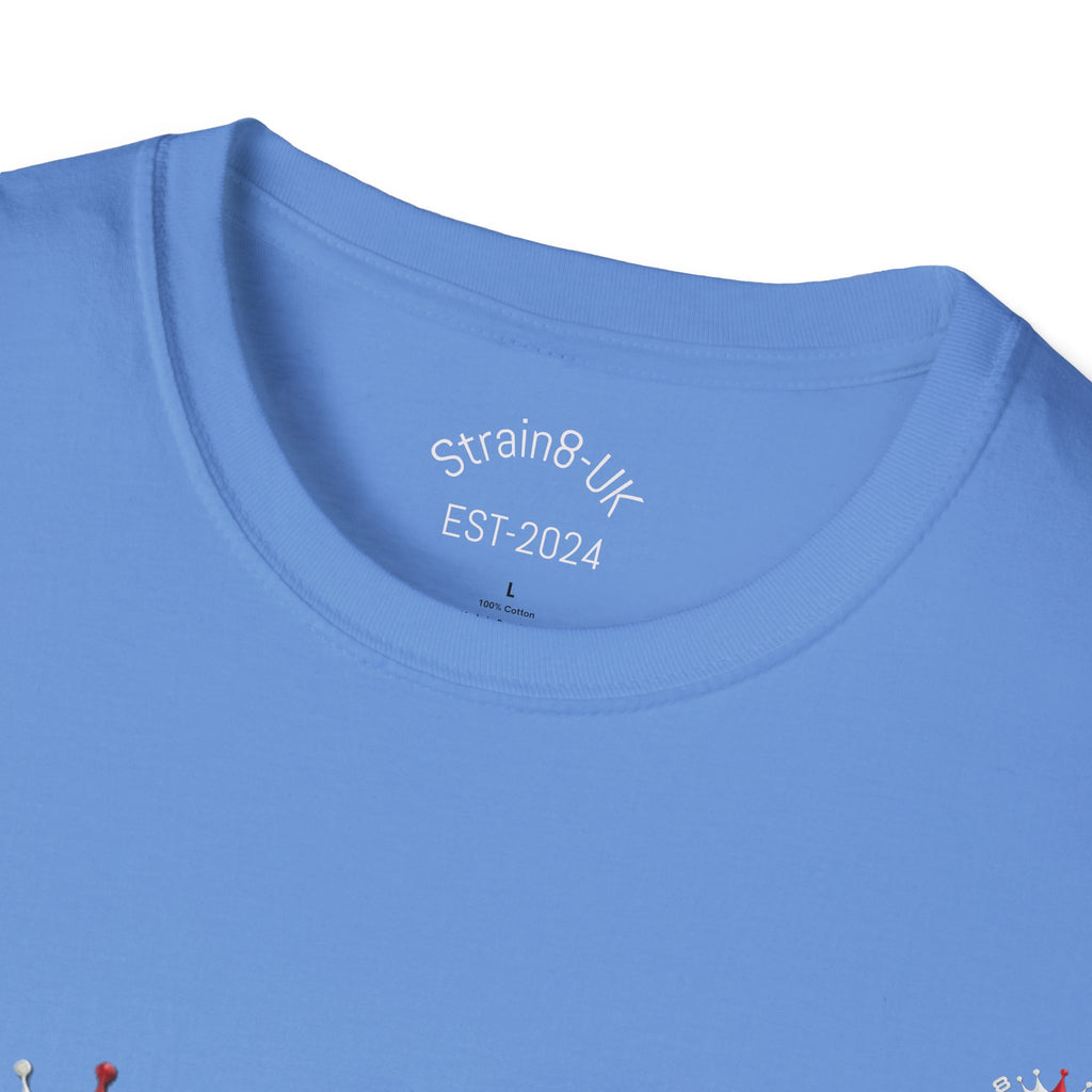 High Performance Strain8-UK Muscle Car T‑Shirt — Green Sports Car Graphic St George Cross Alloys Tee