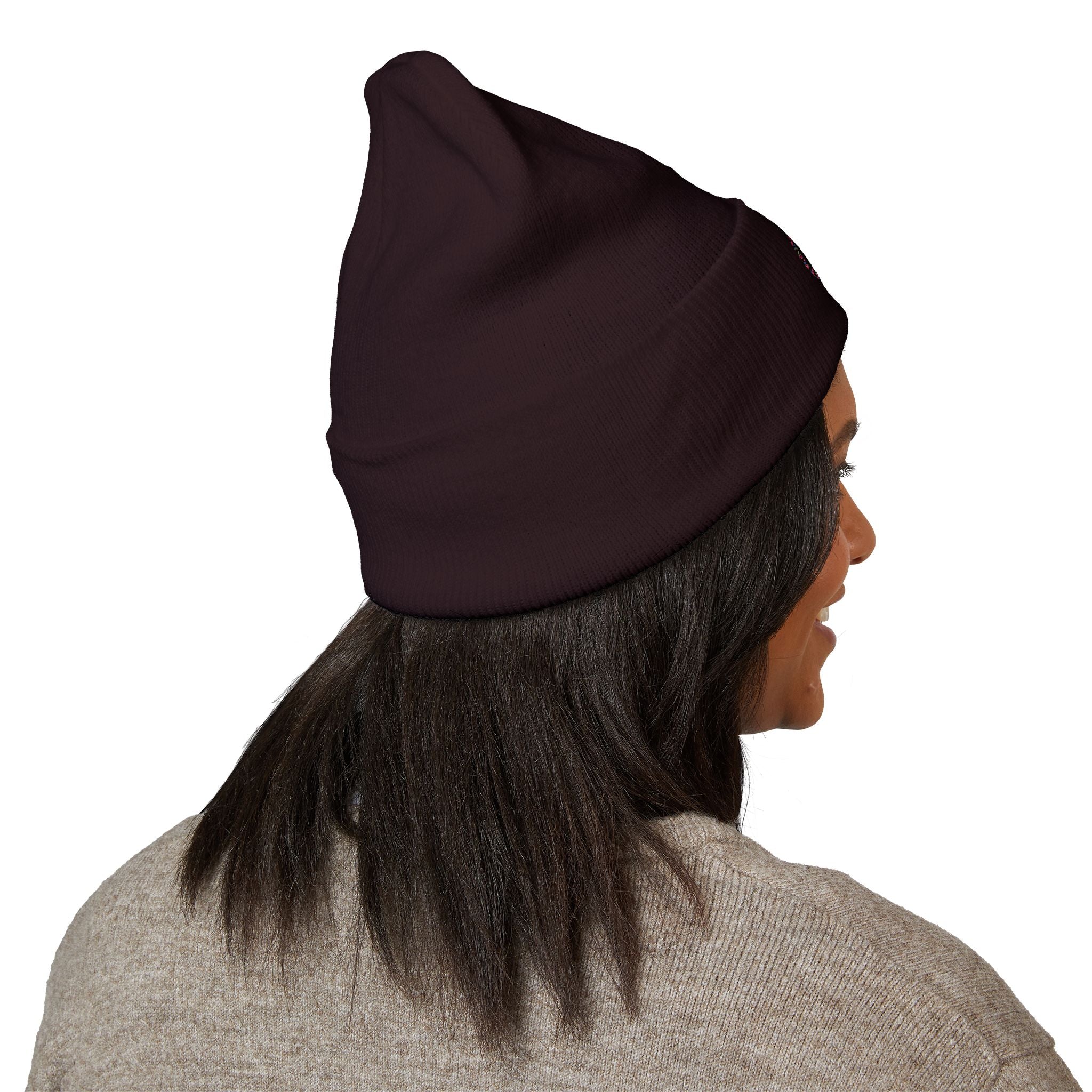 Embroidered Graffiti S8-UK Logo Cuffed Beanie — Cozy Knit Winter Hat