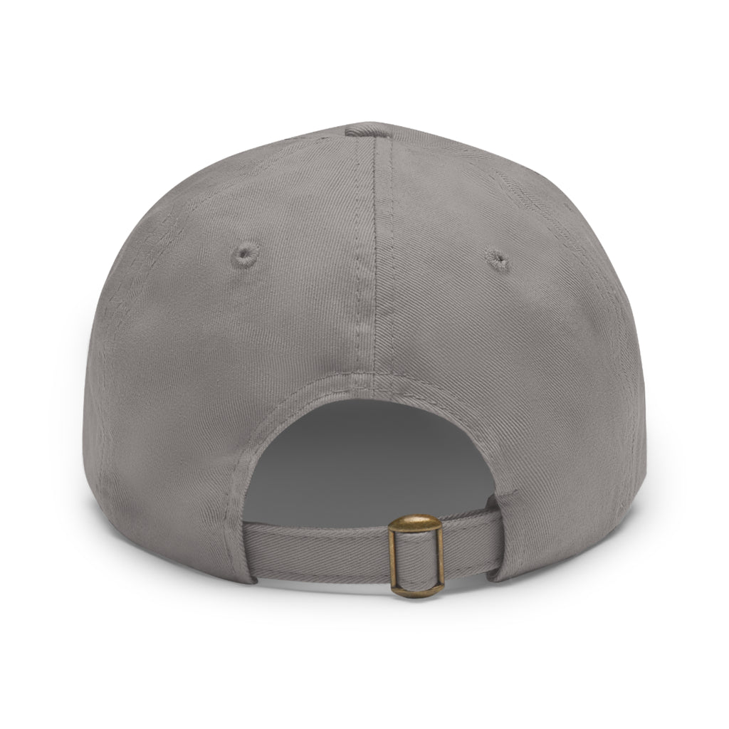 Leather Patch Dad Hat — Round Strain8-UK Cap for Casual Streetwear