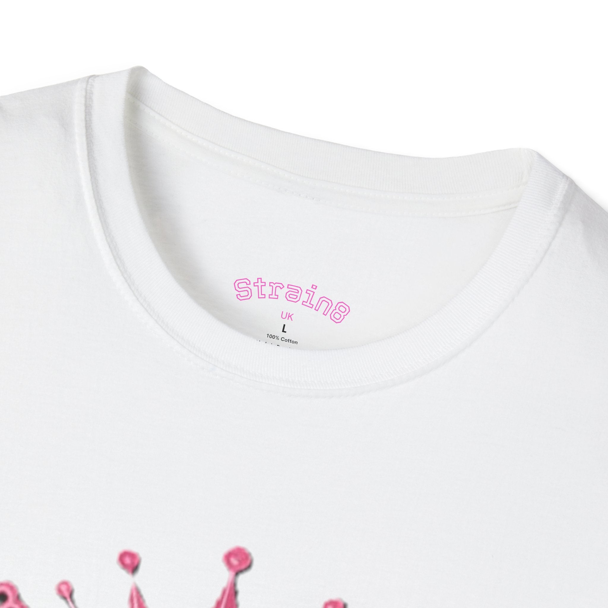 Strain8-UK logo/mixed Cannabis Crown T-Shirt — Train & Treat Floral Weed Graphic Tee