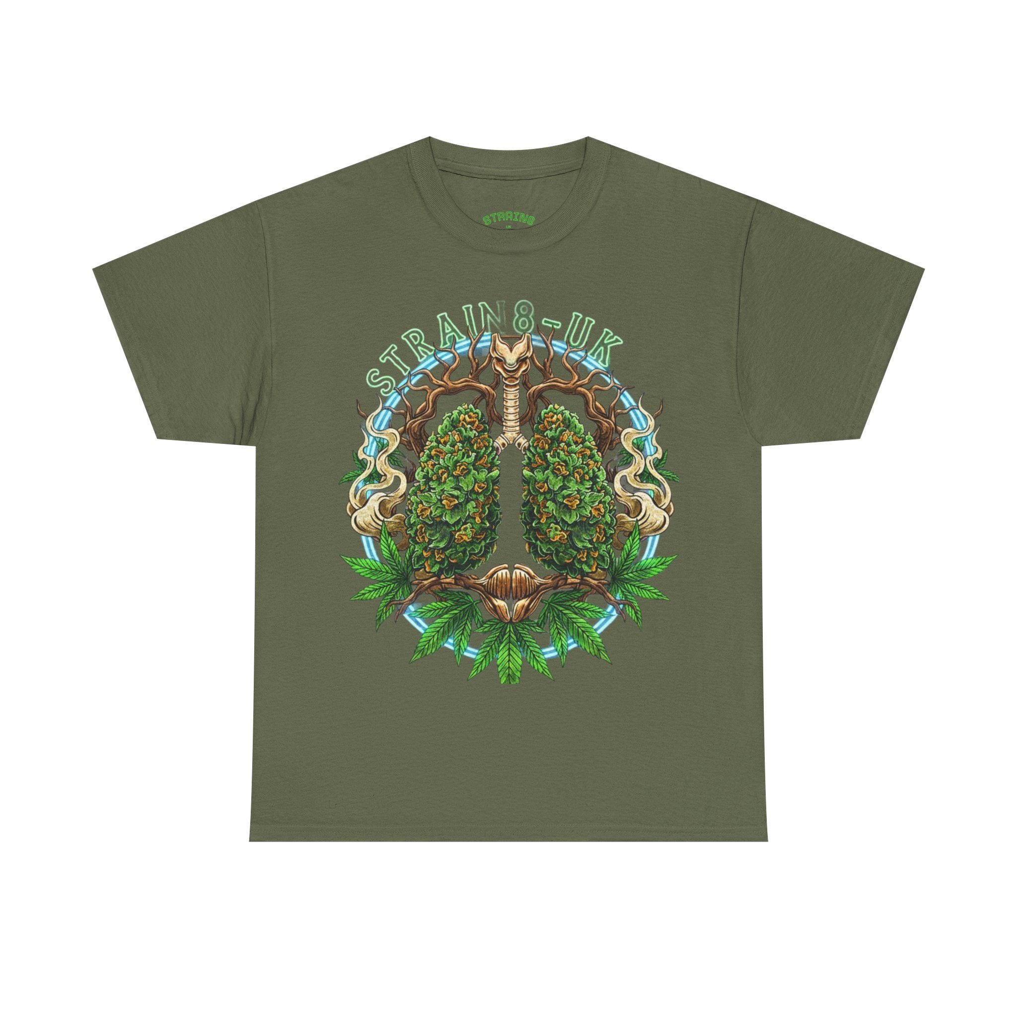 Strain8-UK Weed Lungs Cannabis Art T-Shirt