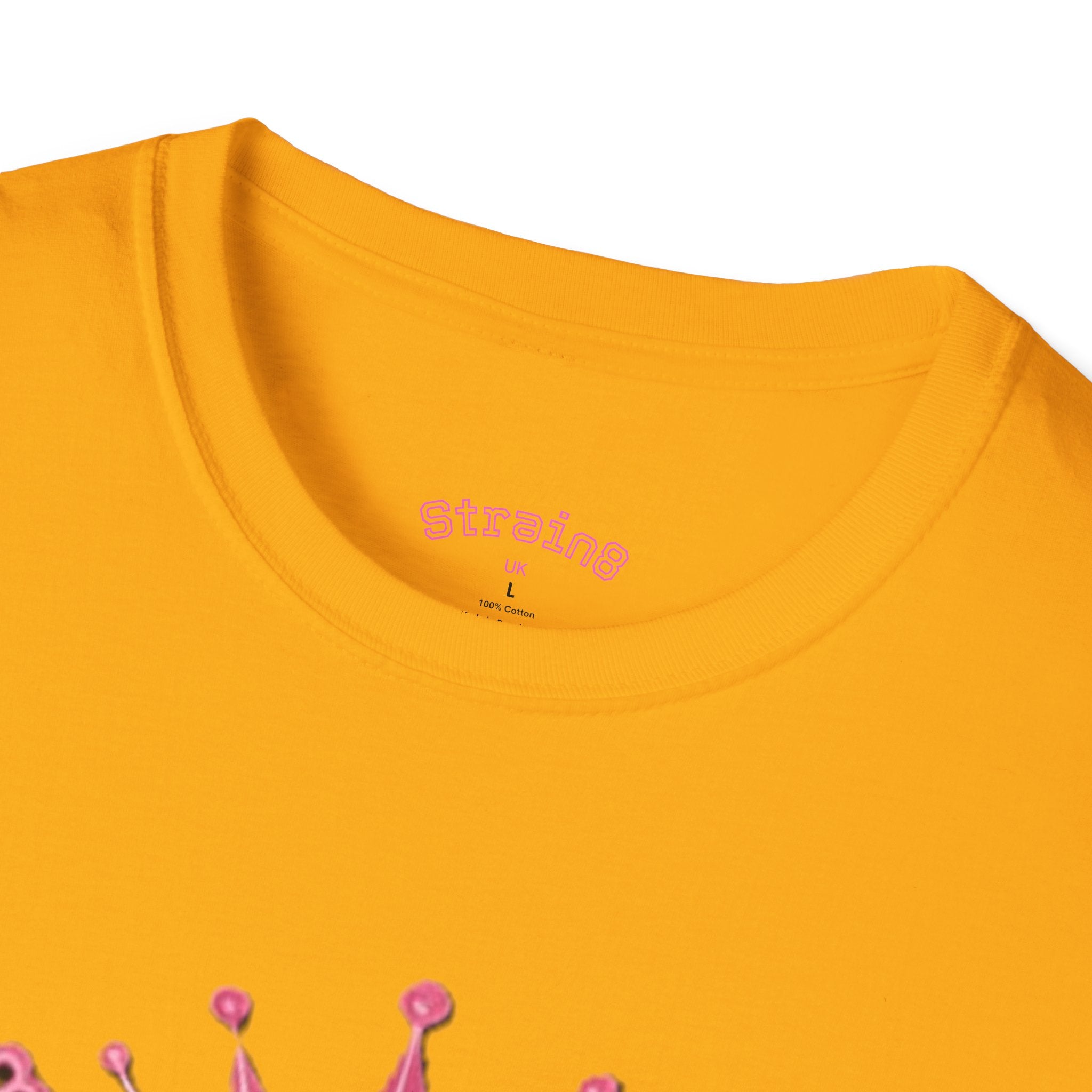 Strain8-UK logo/mixed Cannabis Crown T-Shirt — Train & Treat Floral Weed Graphic Tee