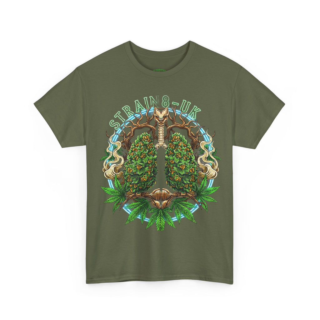 Strain8-UK Weed Lungs Cannabis Art T-Shirt