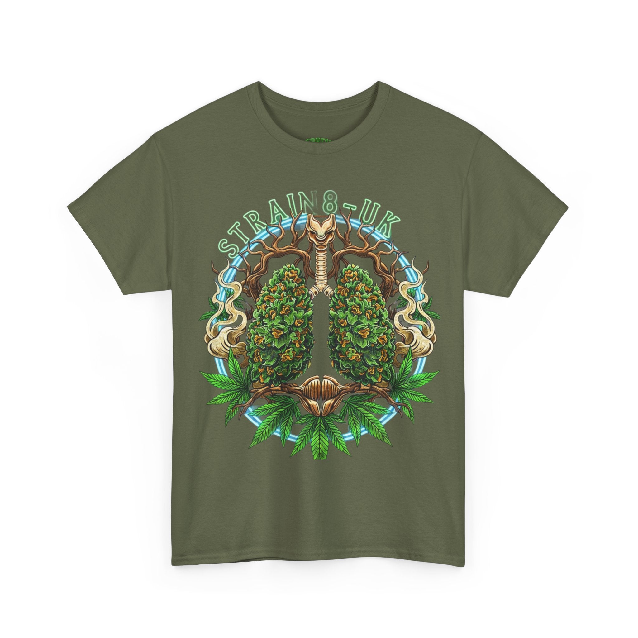 Strain8-UK Weed Lungs Cannabis Art T-Shirt