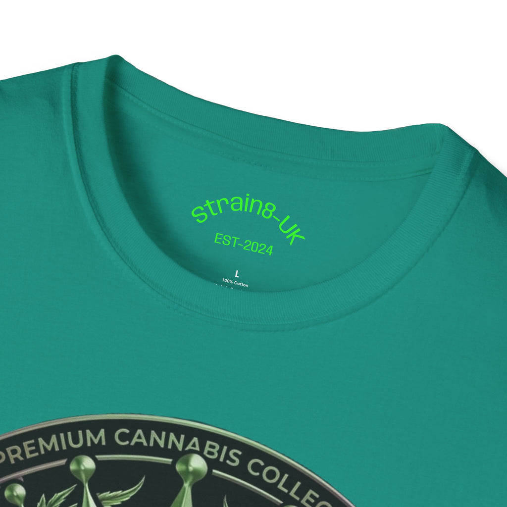 Strain8-UK Cannabis Crown Graffiti T-Shirt — S8-UK Green & Purple Streetwear