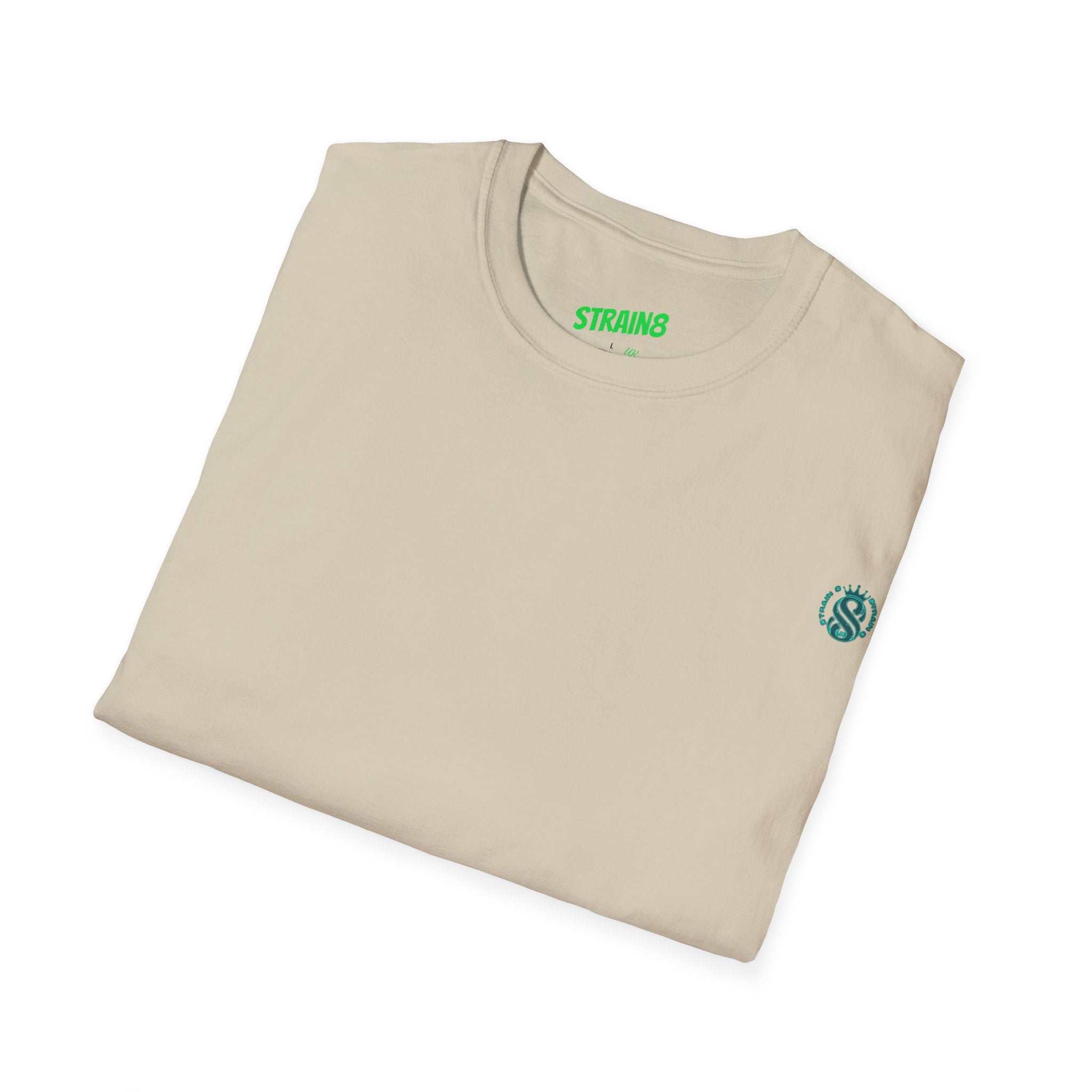 Minimal White T‑Shirt with Small Strain8-UK Chest Emblem — Classic Casual Tee