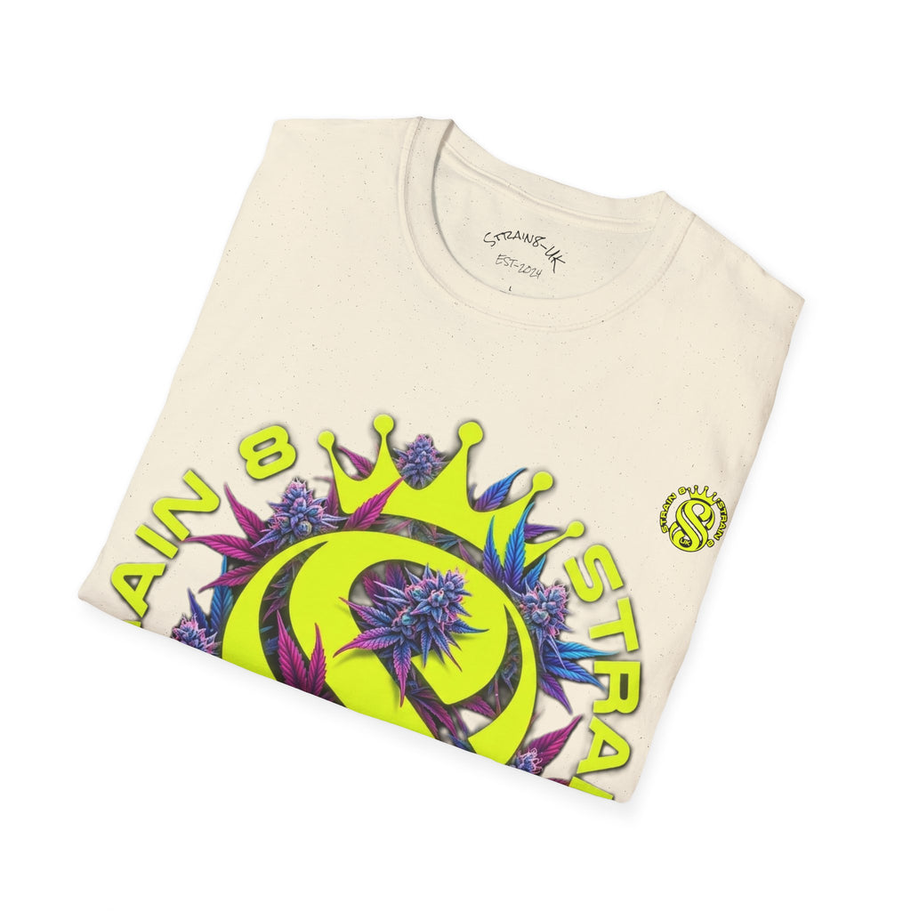 Strain8-UK  T-Shirt — 'Strain8-UK' Crown Cannabis Design with flower T shirt