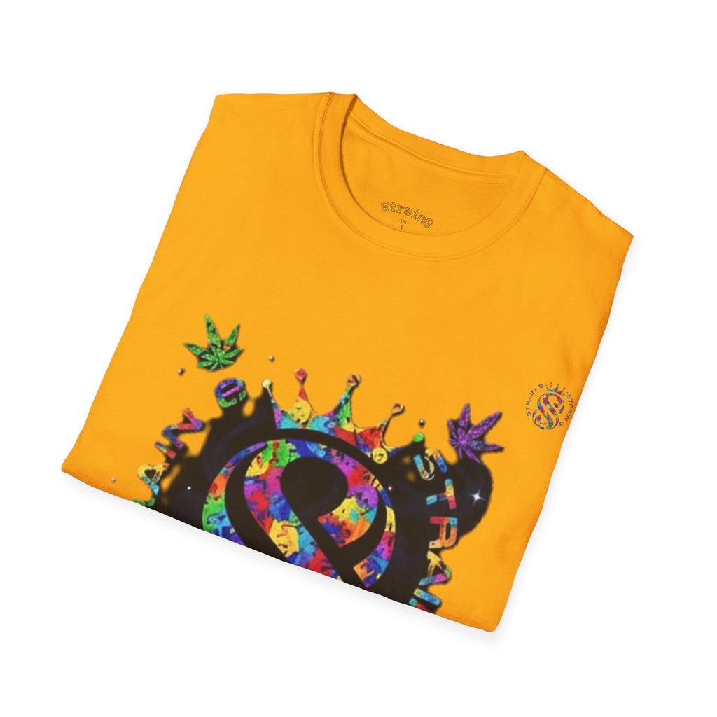 Strain8-UK Psychedelic Crown S8 Logo T-Shirt — Colorful Abstract Graphic Tee