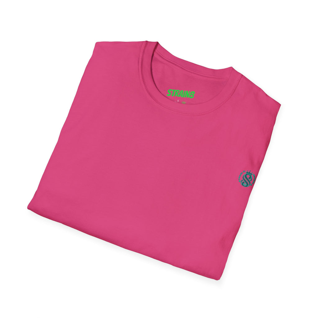 Minimal White T‑Shirt with Small Strain8-UK Chest Emblem — Classic Casual Tee