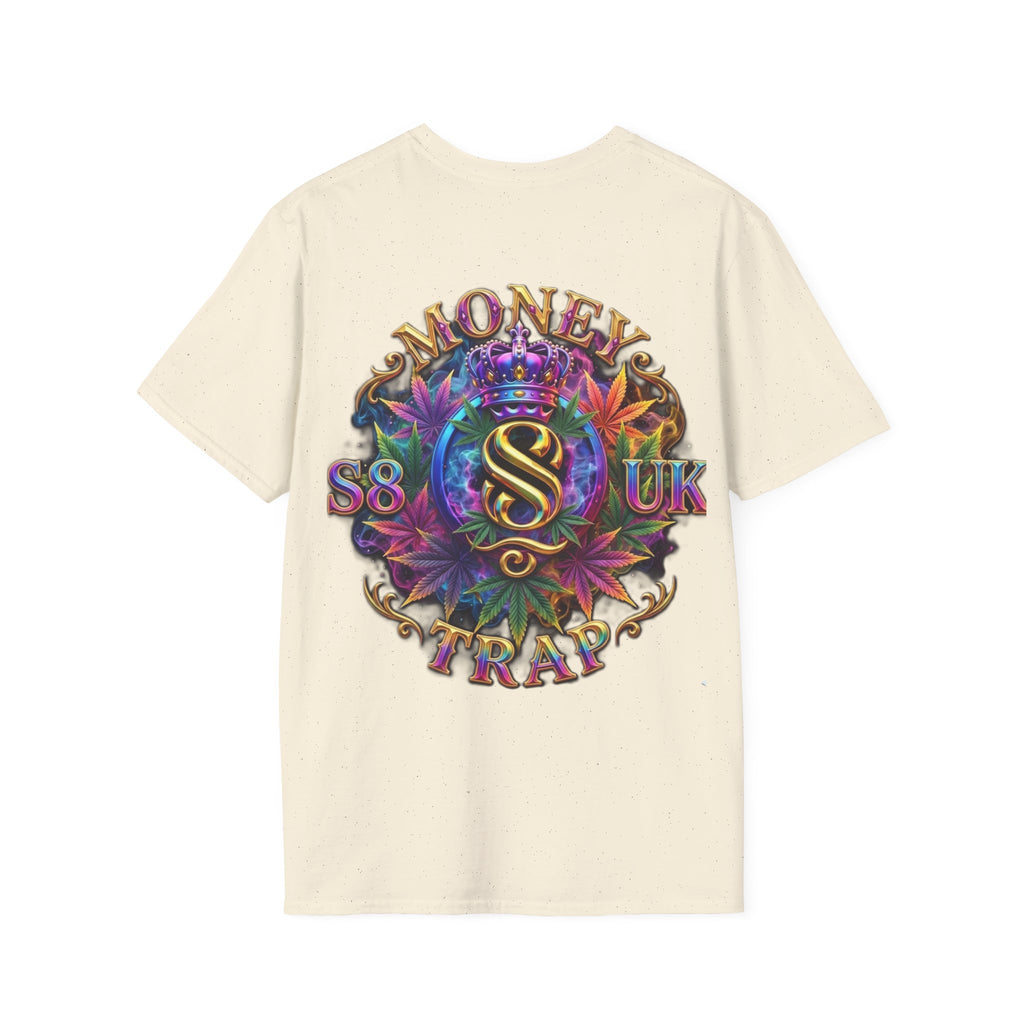 Money Trap Graphic T-Shirt — Crowned 'S8-UK' Logo Stoner/Streetwear