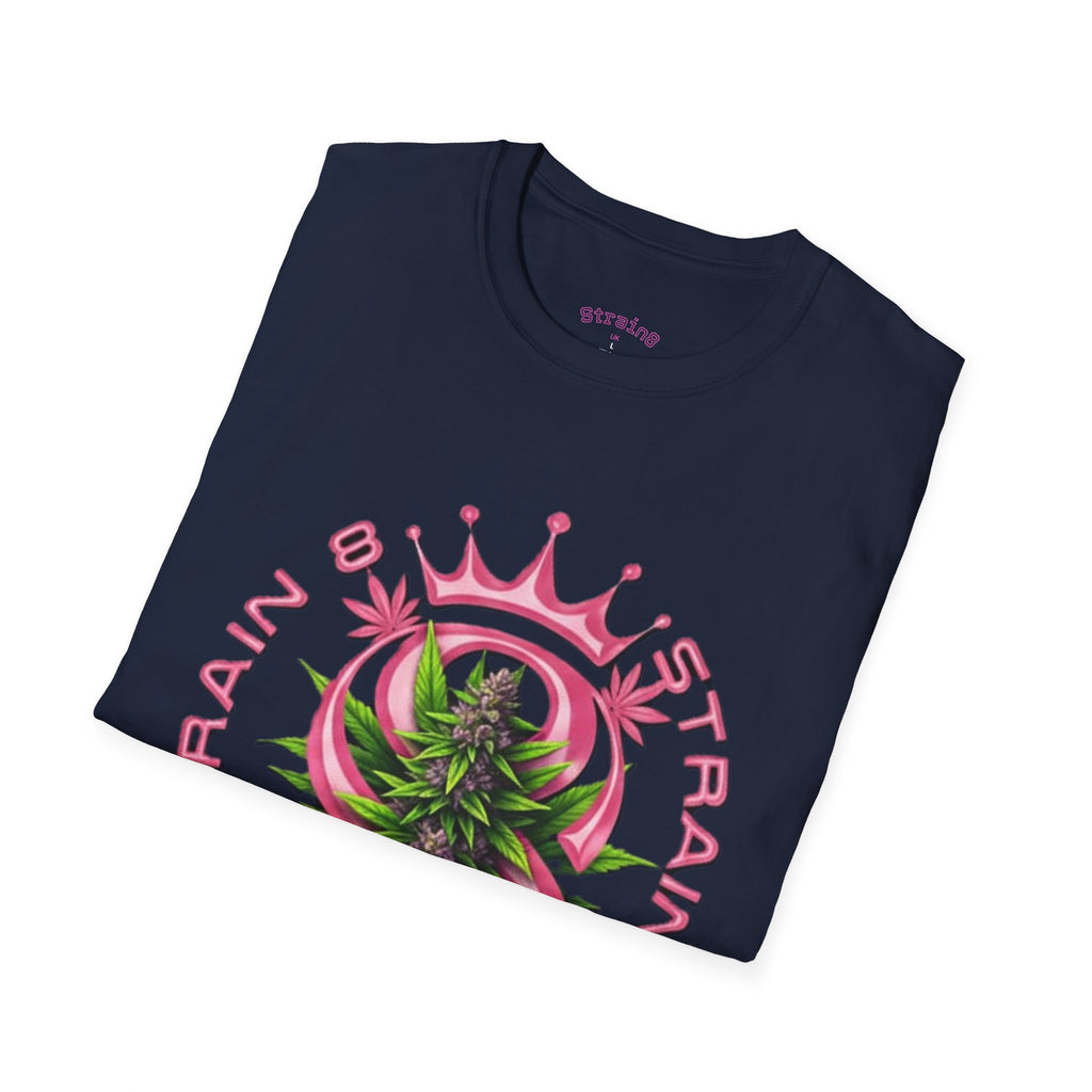 Strain8-UK logo/mixed Cannabis Crown T-Shirt — Train & Treat Floral Weed Graphic Tee