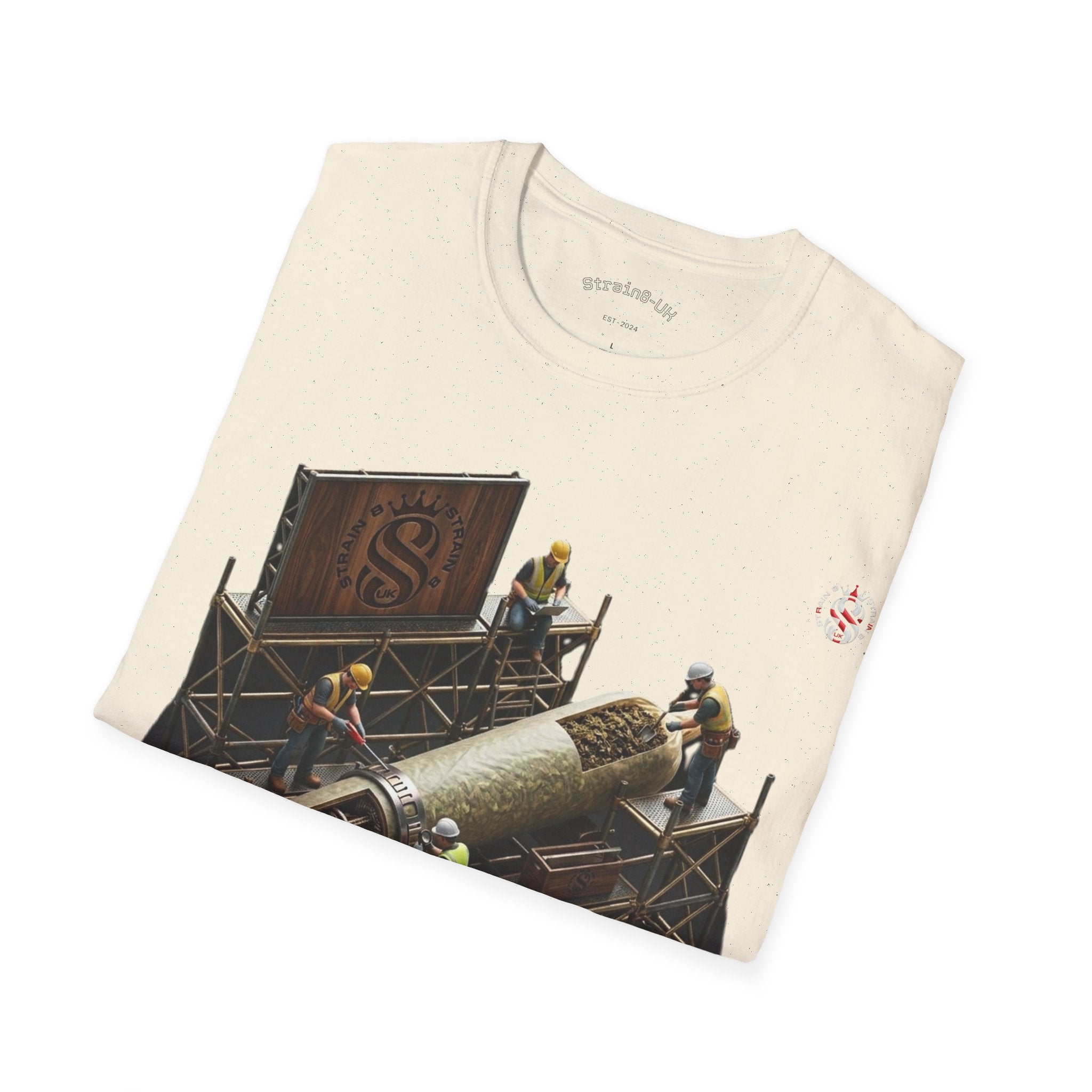 Aerospace Restoration S8-UK Crew T-Shirt — Rocket Repair Workshop Illustration