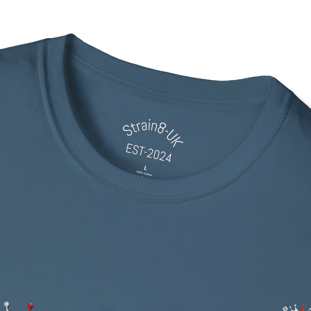 High Performance Strain8-UK Muscle Car T‑Shirt — Green Sports Car Graphic St George Cross Alloys Tee