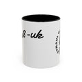 Strain 8 UK Logo Accent Coffee Mug — Crowned S8 Black & White
