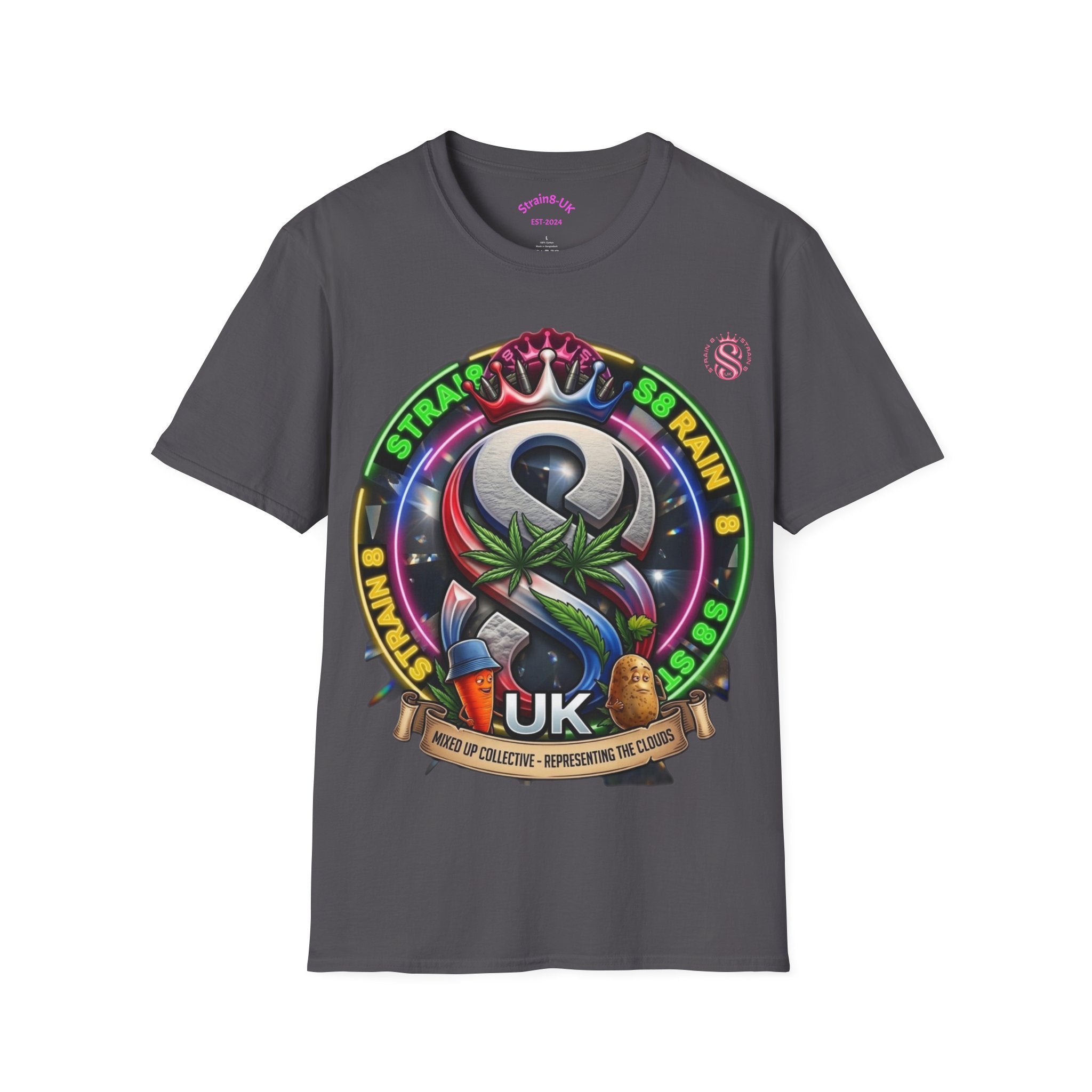 Strain8-UK Ted&Fred Special UK Logo T-Shirt — Cannabis Emblem Graphic Tee