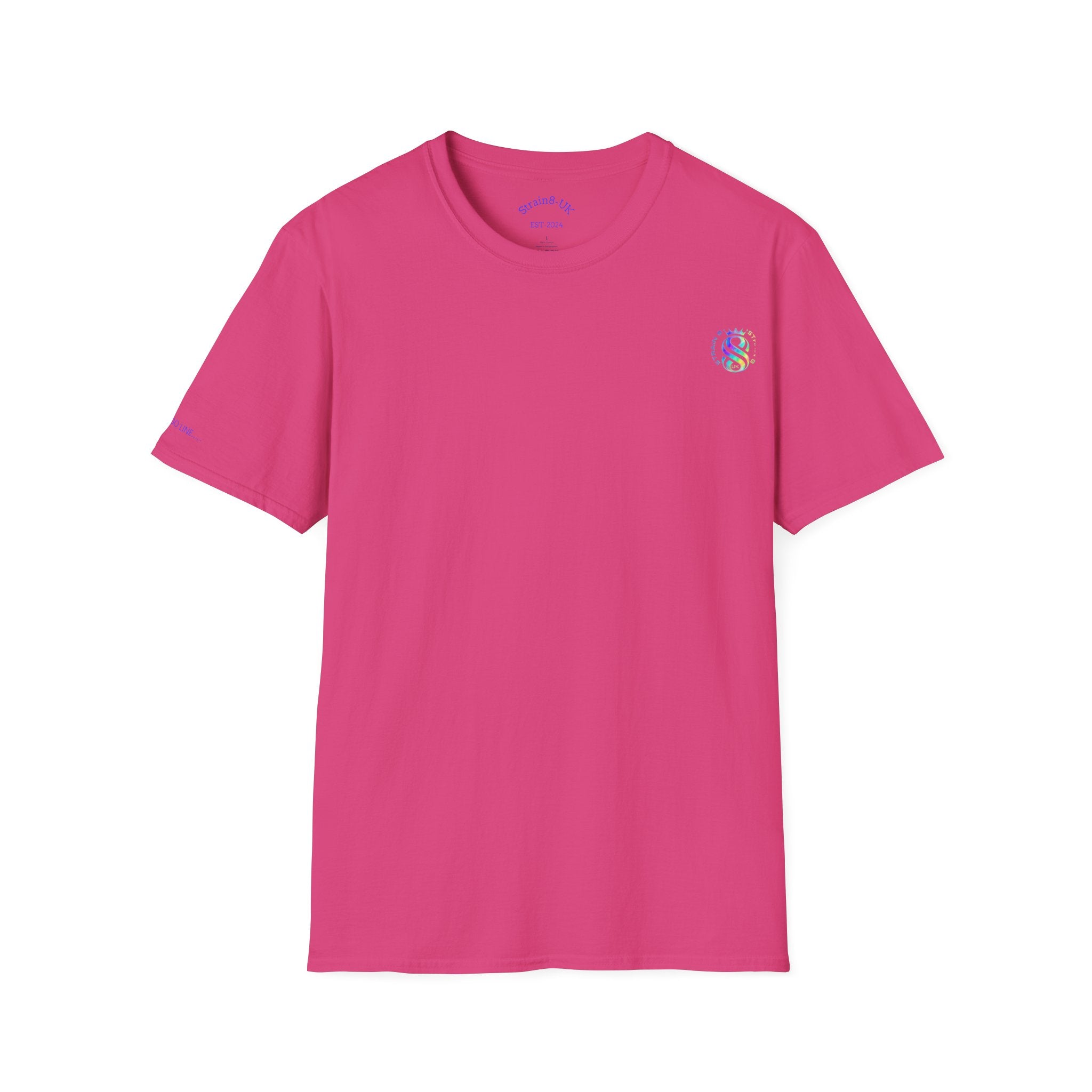 Strain8-UK Logo T-Shirt — Small Embroidered Globe Tee, THE LOGO LINE........