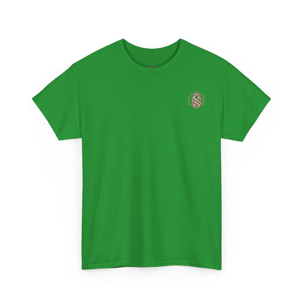 Strain8 Dreams Tee — Bold Pink Logo Graphic T-Shirt
