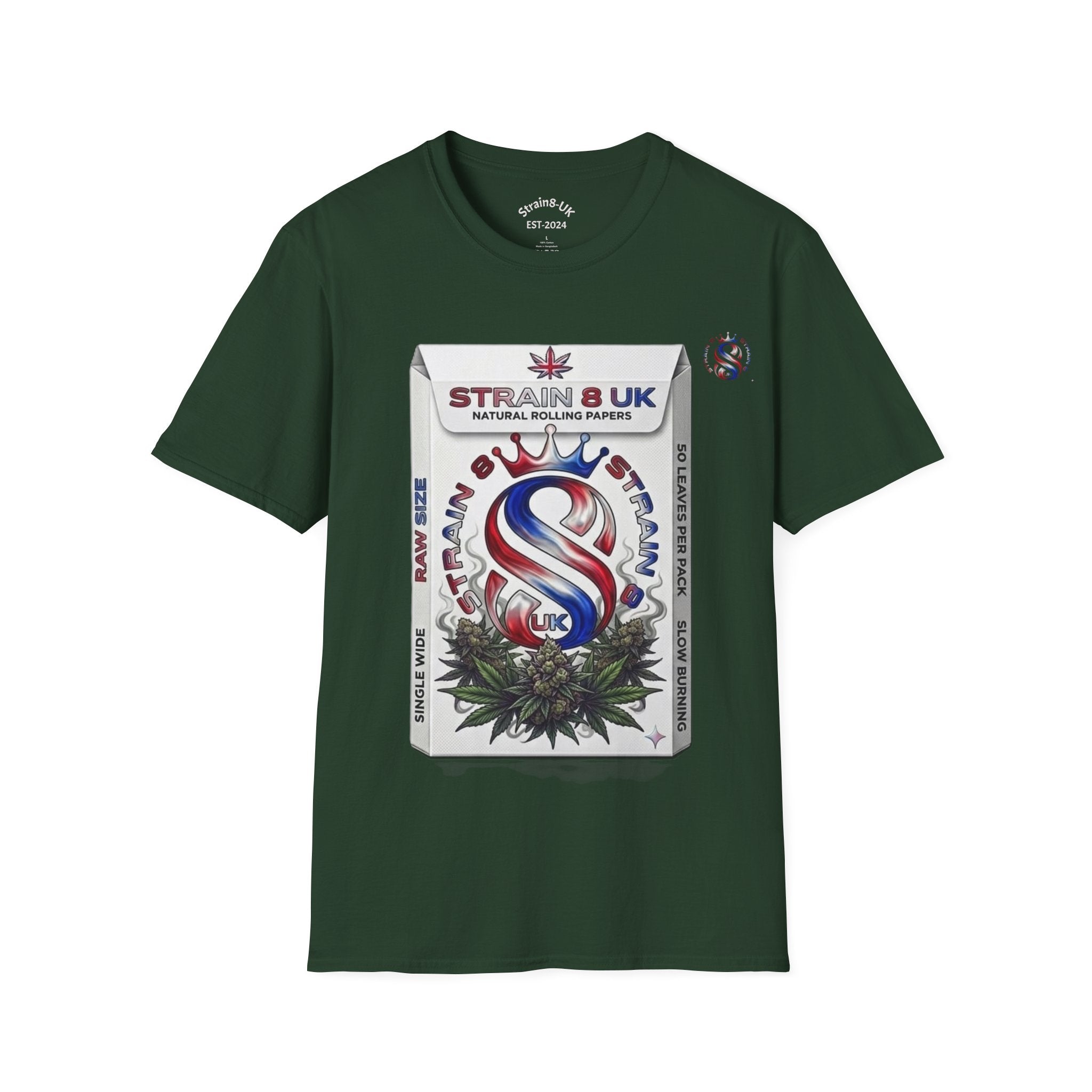 Strain8-UK Rizla box high quality T-Shirt design S8-UK Logo mixed in Tee
