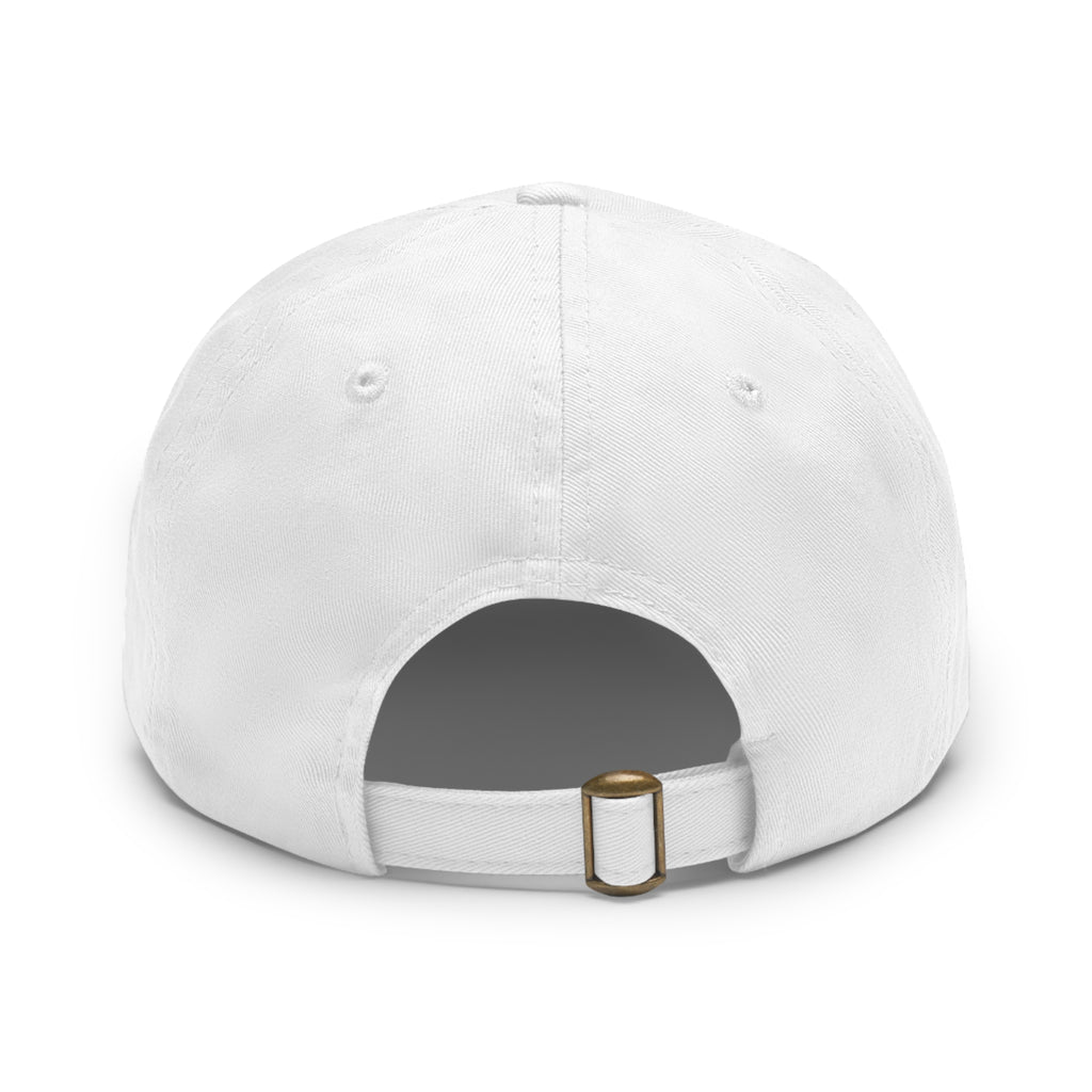 Leather Patch Dad Hat — Round Strain8-UK Cap for Casual Streetwear