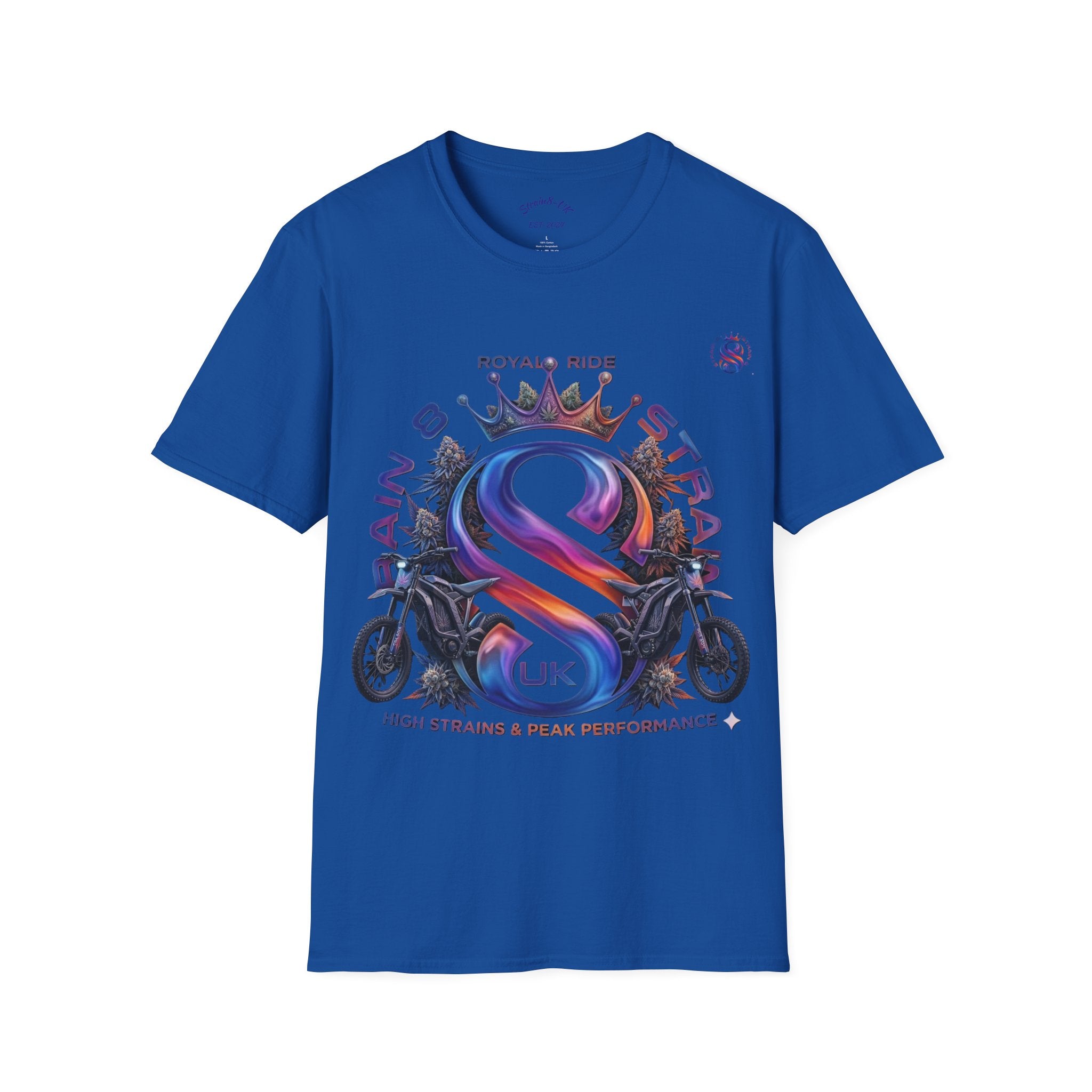 Royal Strain8-UK  Graphic T-Shirt — Bold Crowned "S8-UK" E-Bike Logo Tee