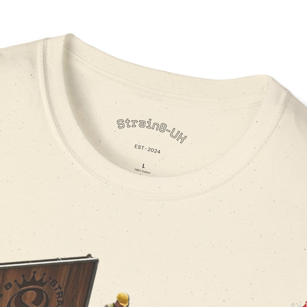 Aerospace Restoration S8-UK Crew T-Shirt — Rocket Repair Workshop Illustration