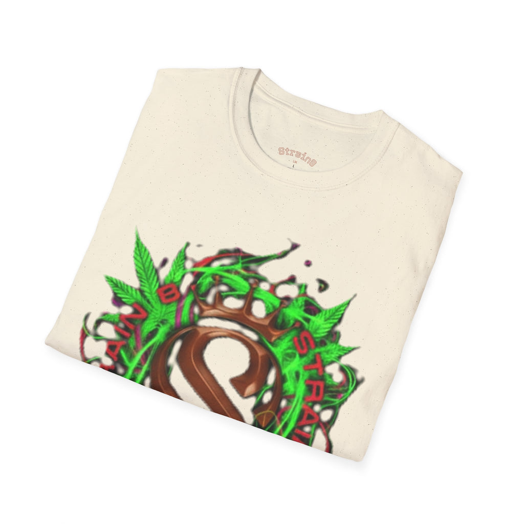 Strain8-UK Chocolate Brown Monogram T‑Shirt — Green Vines Rustic Letter S8 Graphic Tee