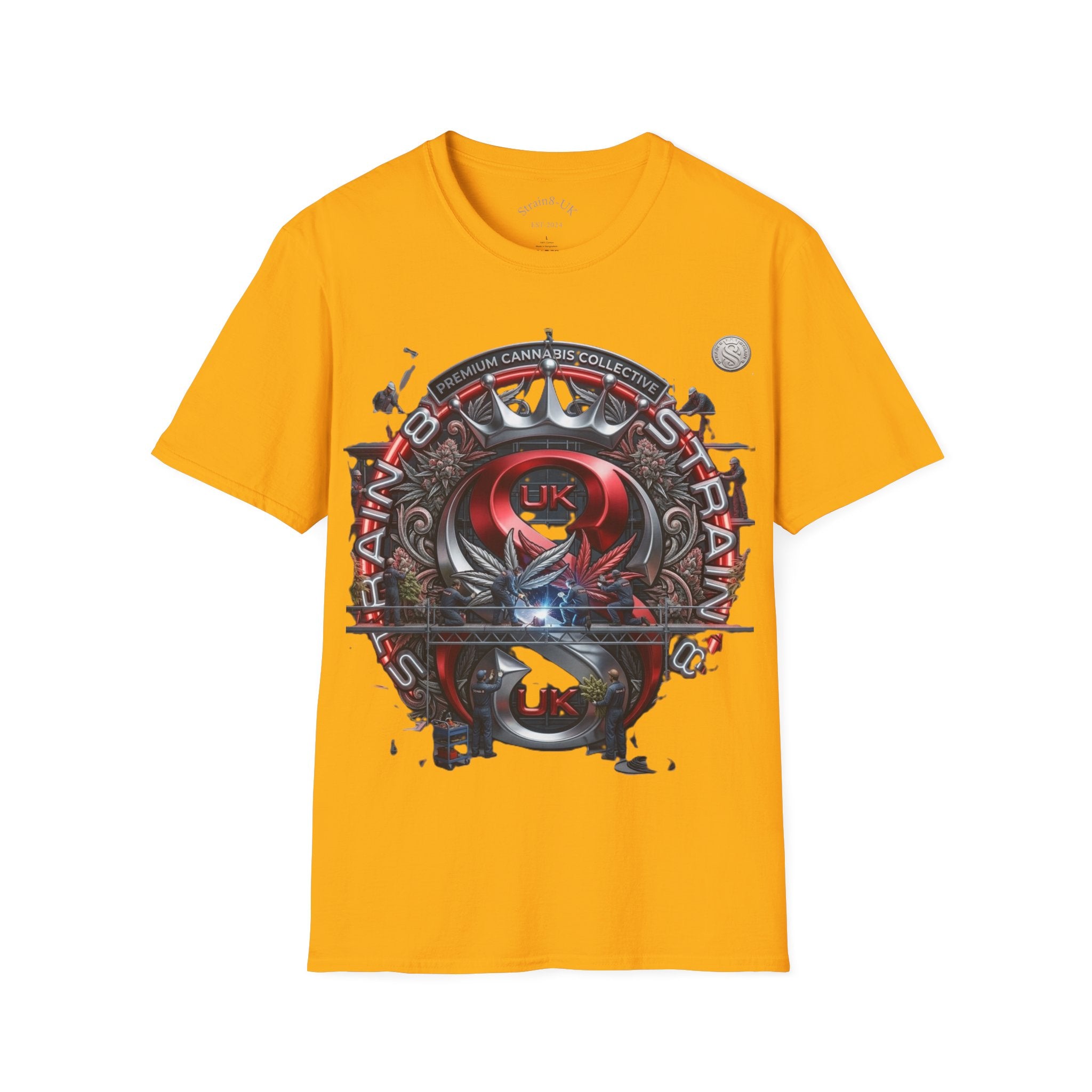 Strain8-UK Under construction T-Shirt — S8-UK in design Crest Design