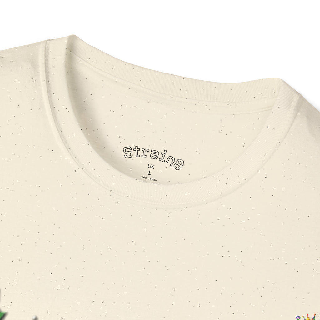 Strain8-UK Psychedelic Crown S8 Logo T-Shirt — Colorful Abstract Graphic Tee