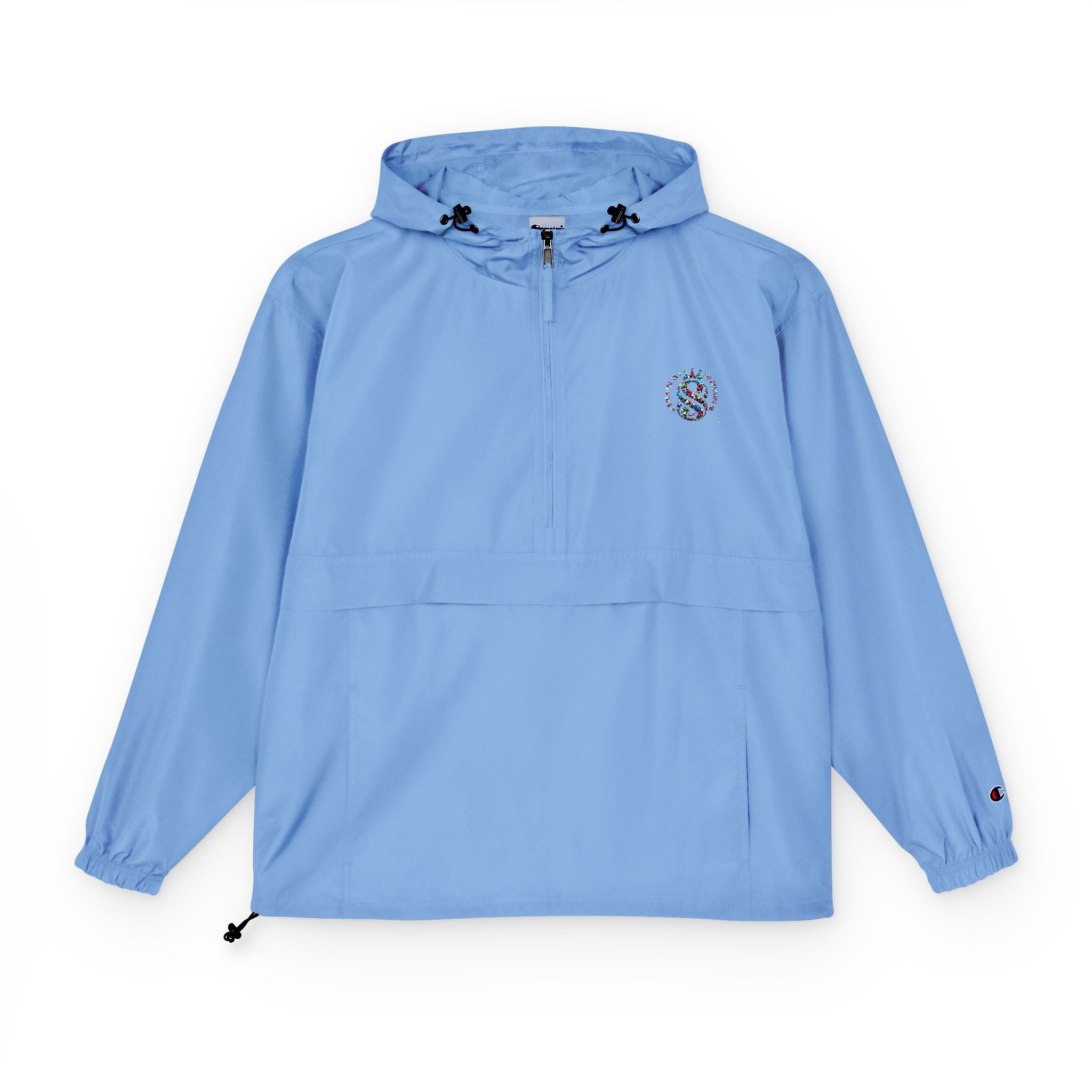 Strain8-uk Packable Orange Anorak Jacket with Script 'S8 Crest