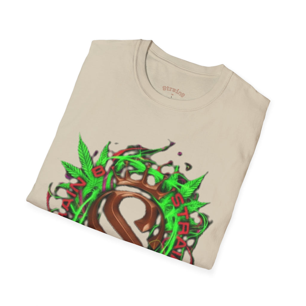Strain8-UK Chocolate Brown Monogram T‑Shirt — Green Vines Rustic Letter S8 Graphic Tee