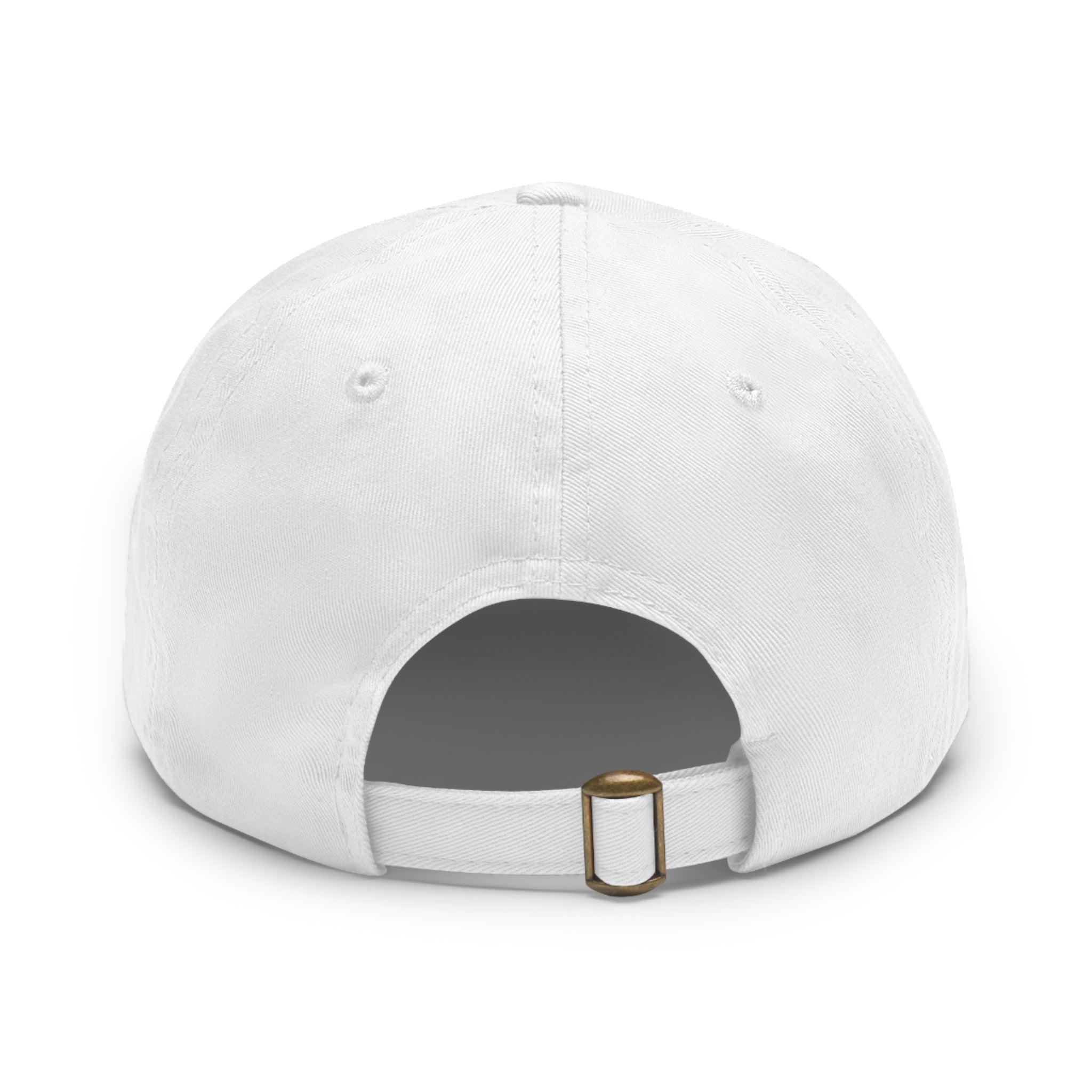 Leather Patch Dad Hat — Round Strain8-UK Cap for Casual Streetwear