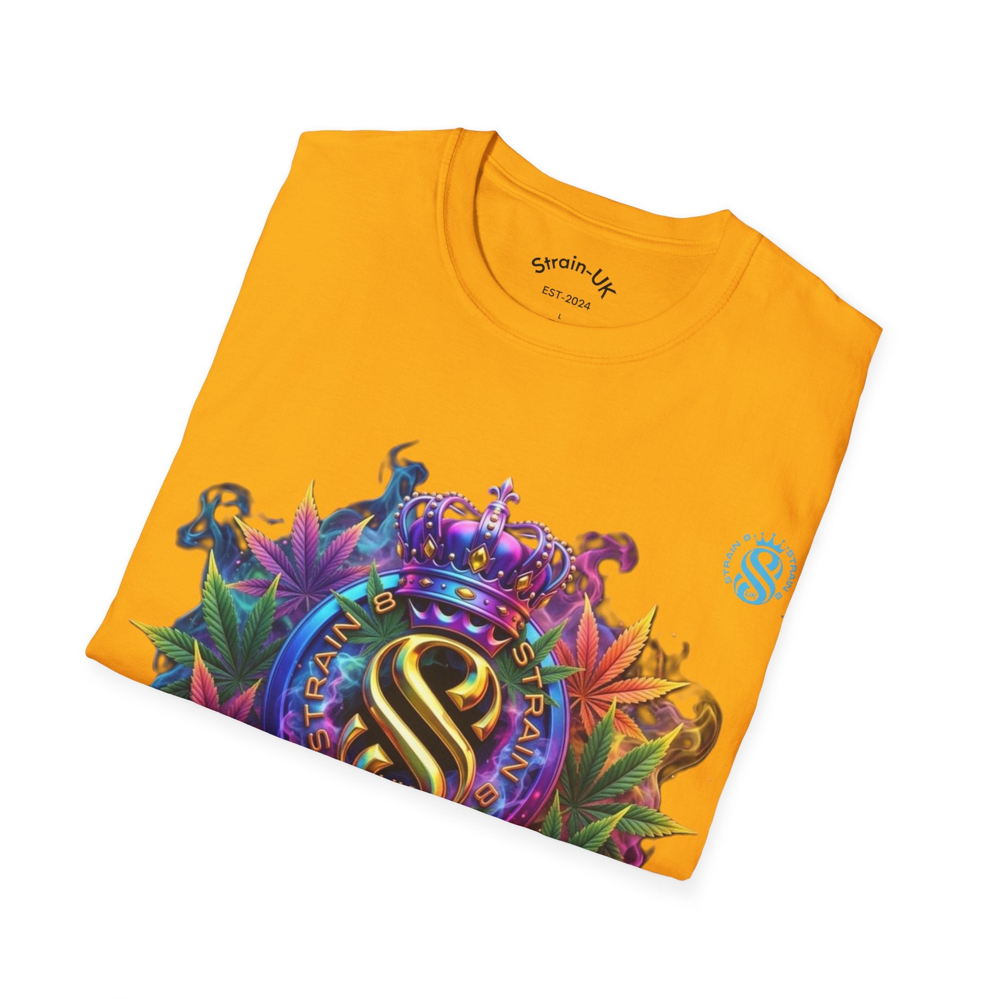 Strain8-UK T-Shirt — Vibrant Floral Design With Original Logo Graphic Tee