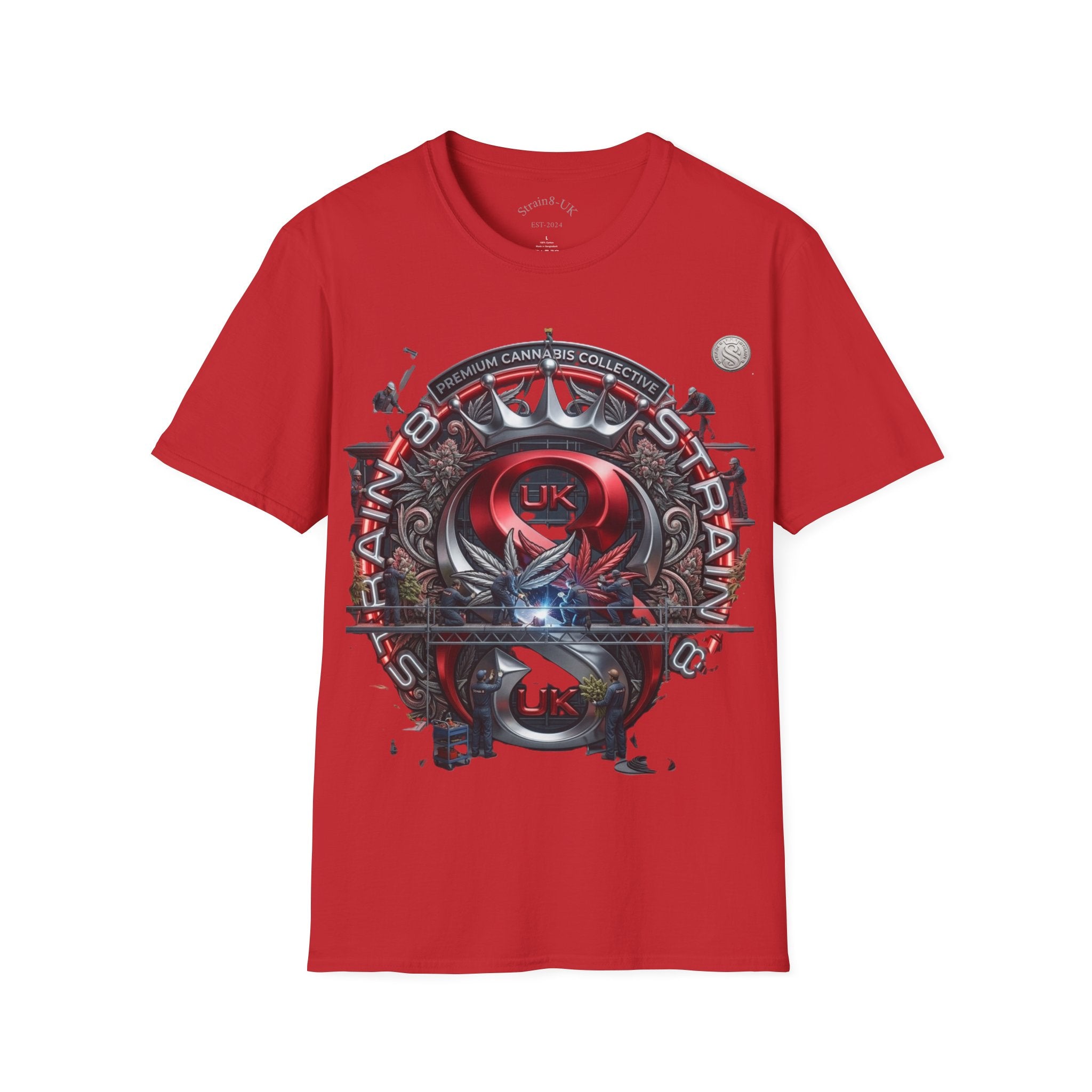 Strain8-UK Under construction T-Shirt — S8-UK in design Crest Design