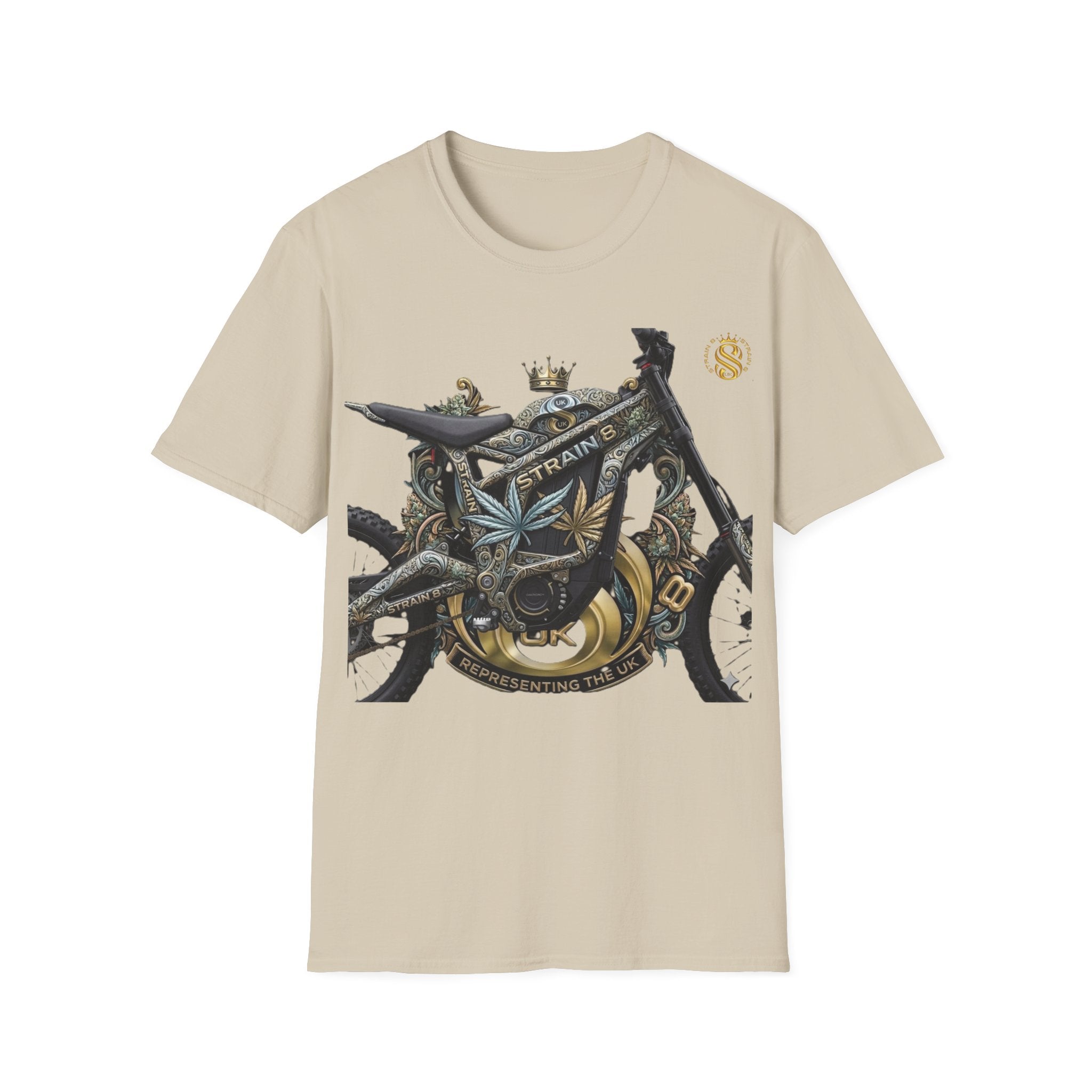 Motorcycle S8-UK Crown Graphic T-Shirt — Vintage Bike Emblem Tee