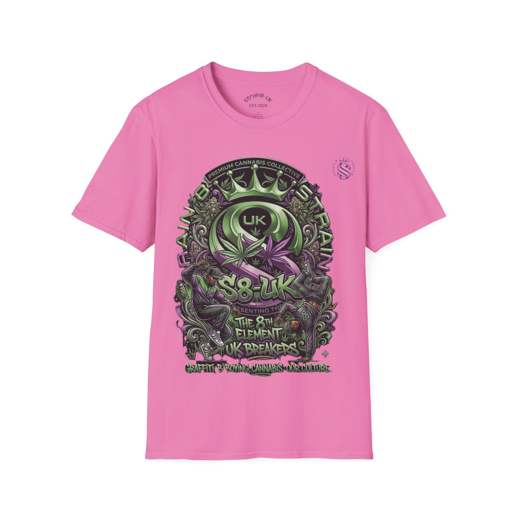 Strain8-UK Graffiti Cannabis/B-Boy Themed '8th Element' Graphic T-Shirt