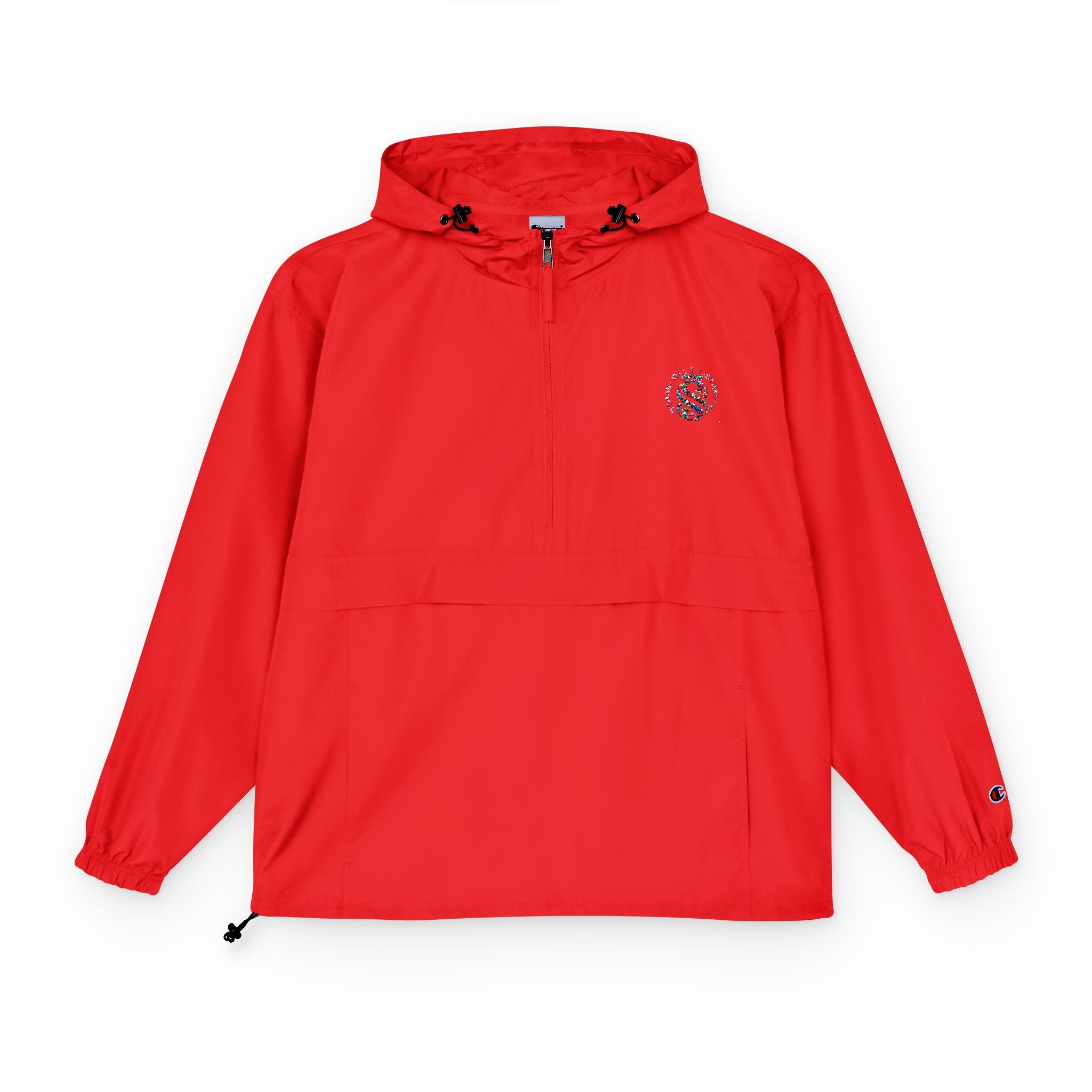 Strain8-uk Packable Orange Anorak Jacket with Script 'S8 Crest