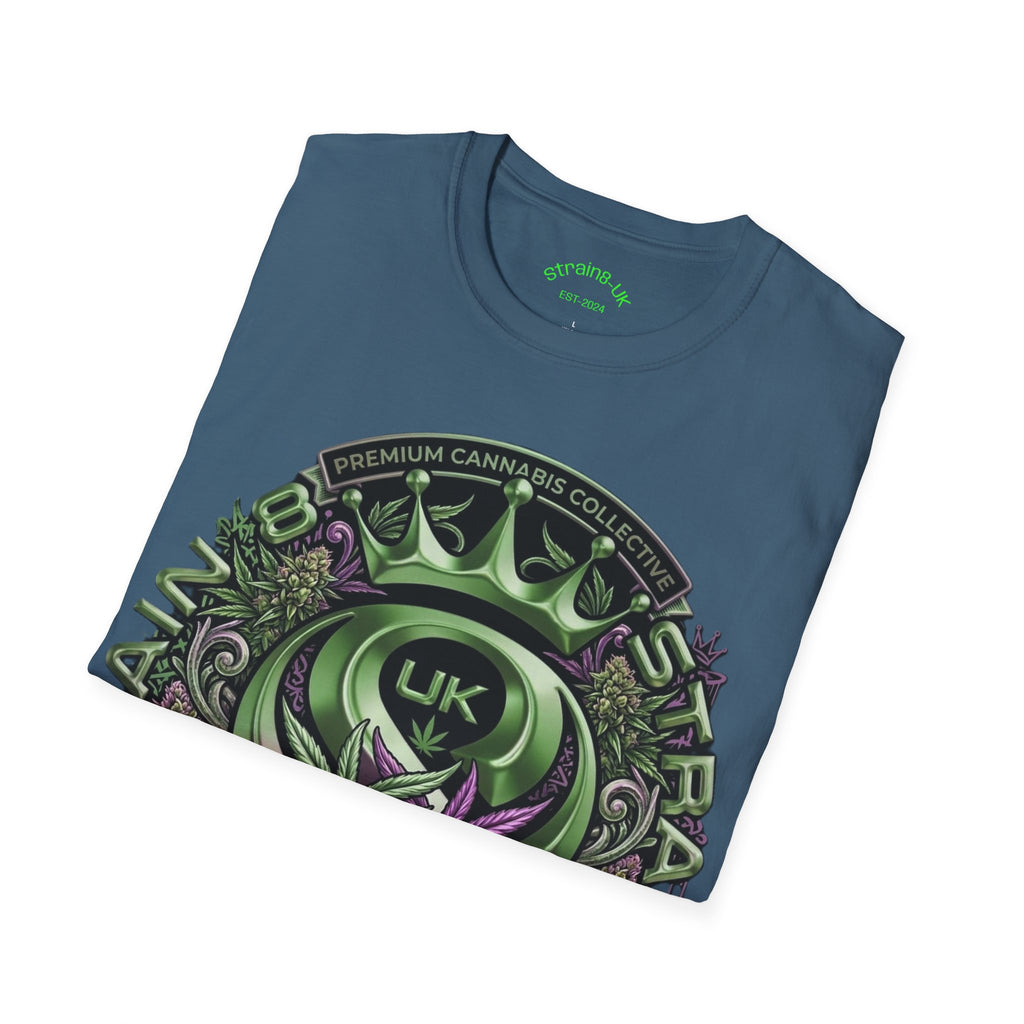 Strain8-UK Cannabis Crown Graffiti T-Shirt — S8-UK Green & Purple Streetwear