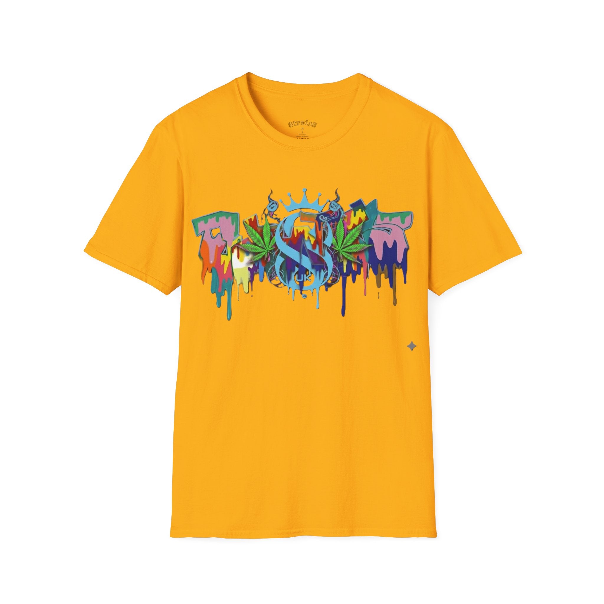 Graffiti Leaf S8-UK T-Shirt — Colorful Street Art Tee