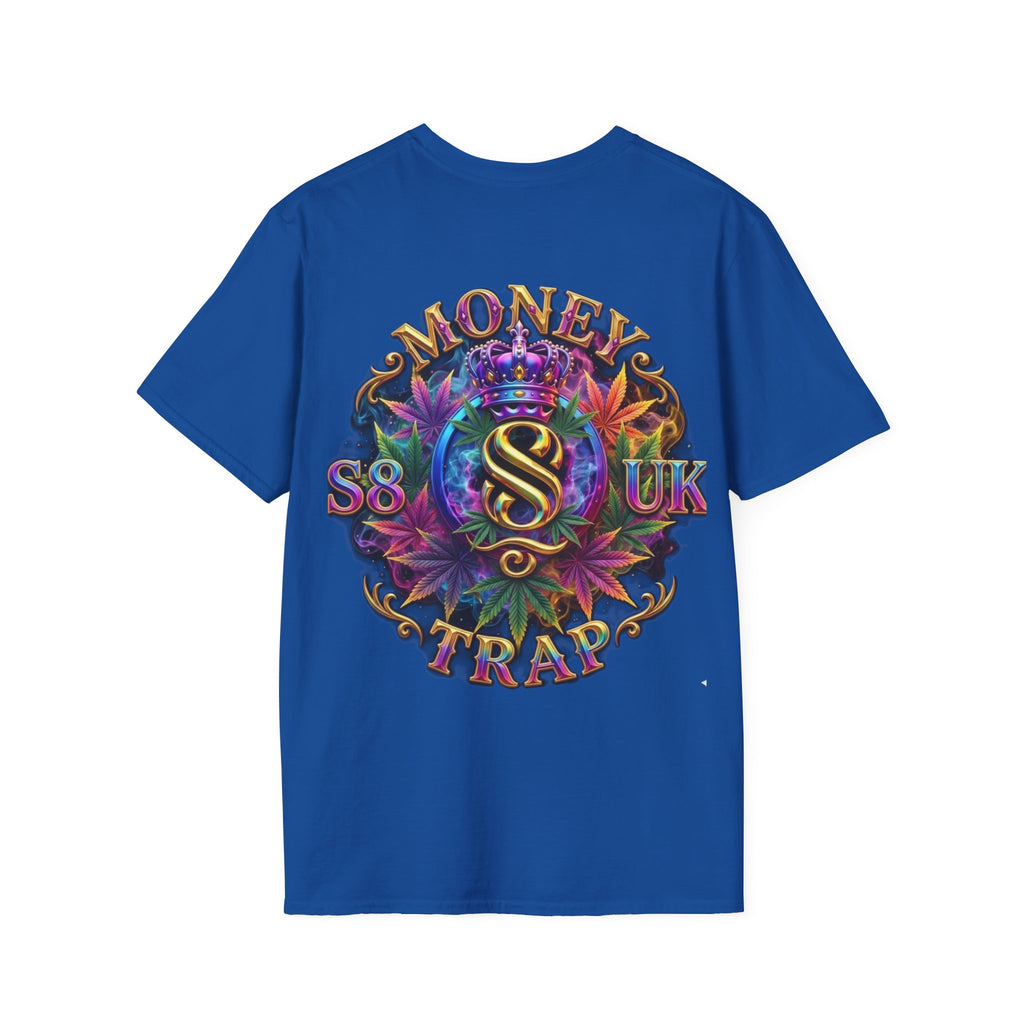 Money Trap Graphic T-Shirt — Crowned 'S8-UK' Logo Stoner/Streetwear