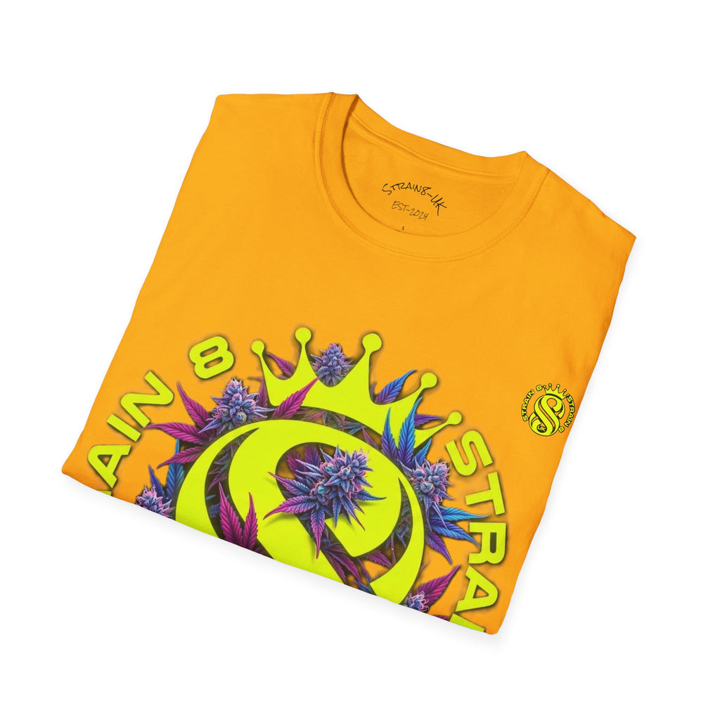 Strain8-UK  T-Shirt — 'Strain8-UK' Crown Cannabis Design with flower T shirt