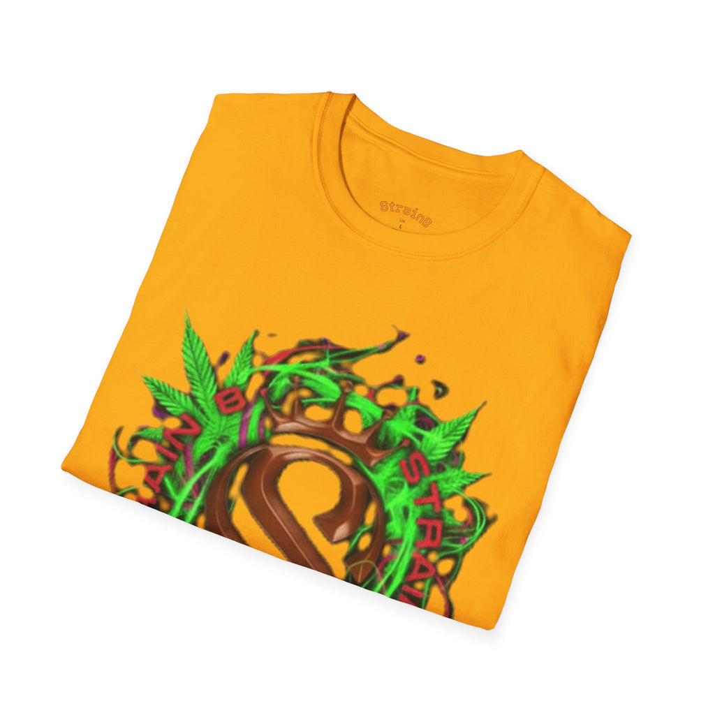 Strain8-UK Chocolate Brown Monogram T‑Shirt — Green Vines Rustic Letter S8 Graphic Tee