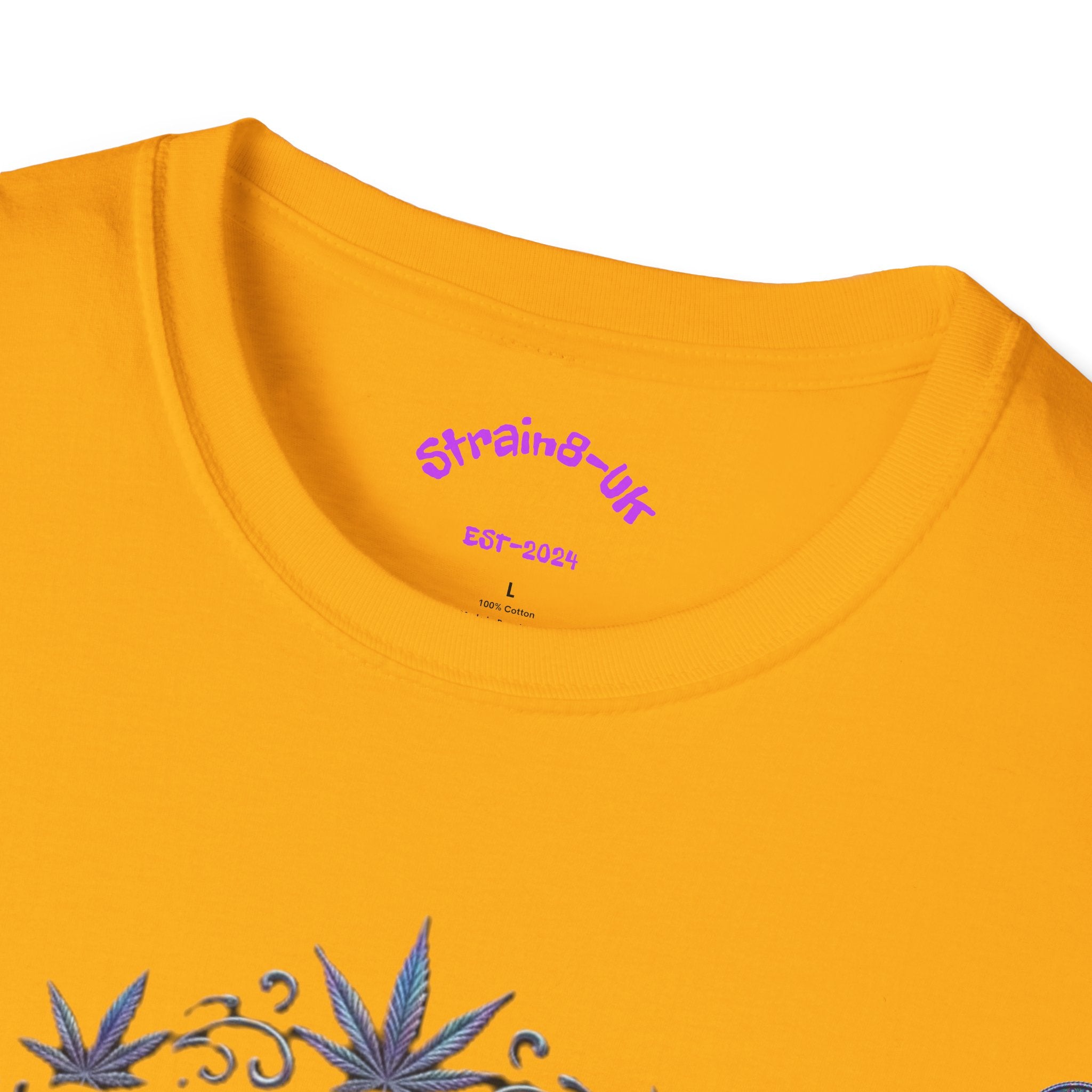 Strain8-UK Supreme Sativa Graphic T‑Shirt — "The Highest Grade" Psychedelic Logo Tee