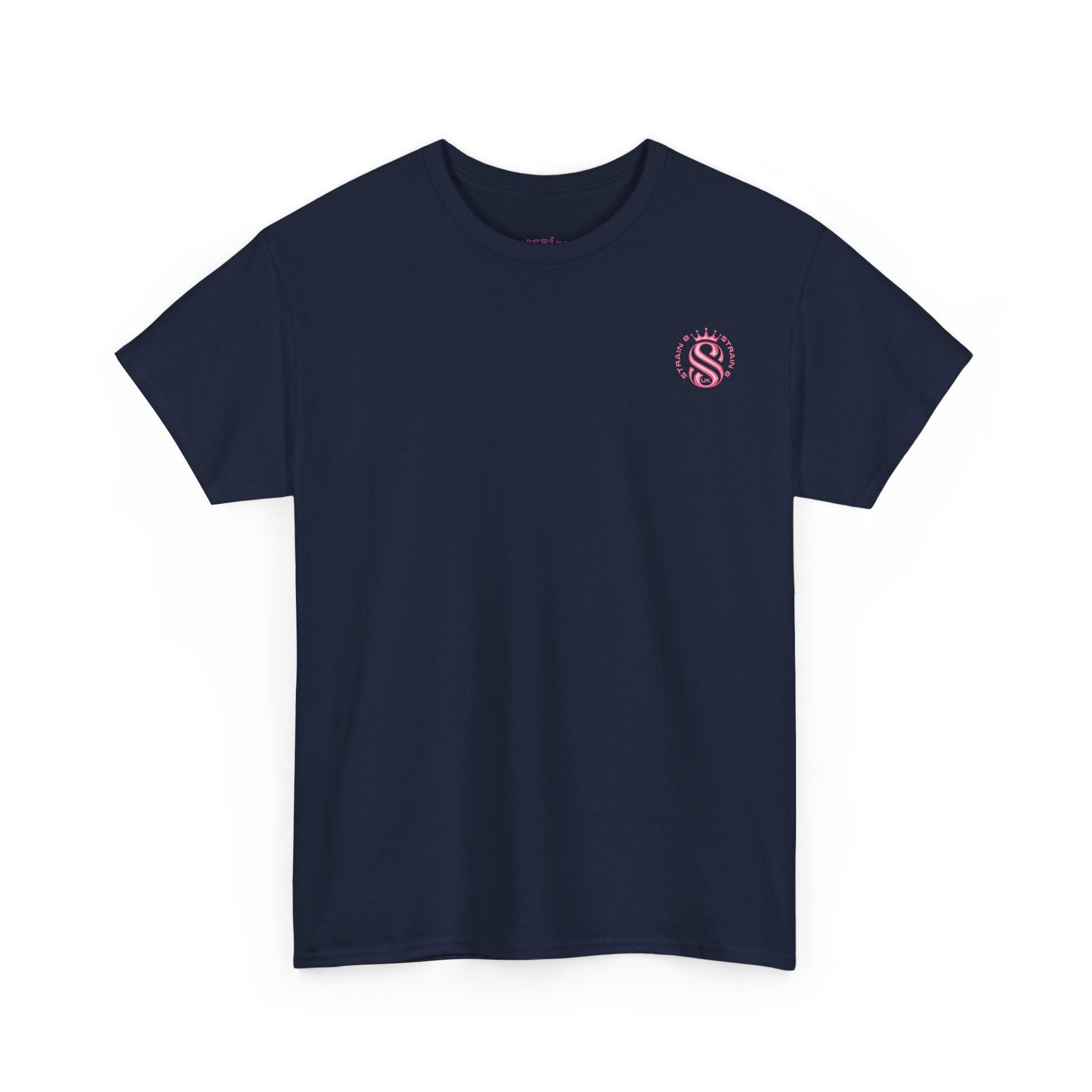Strain8 Dreams Tee — Bold Pink Logo Graphic T-Shirt