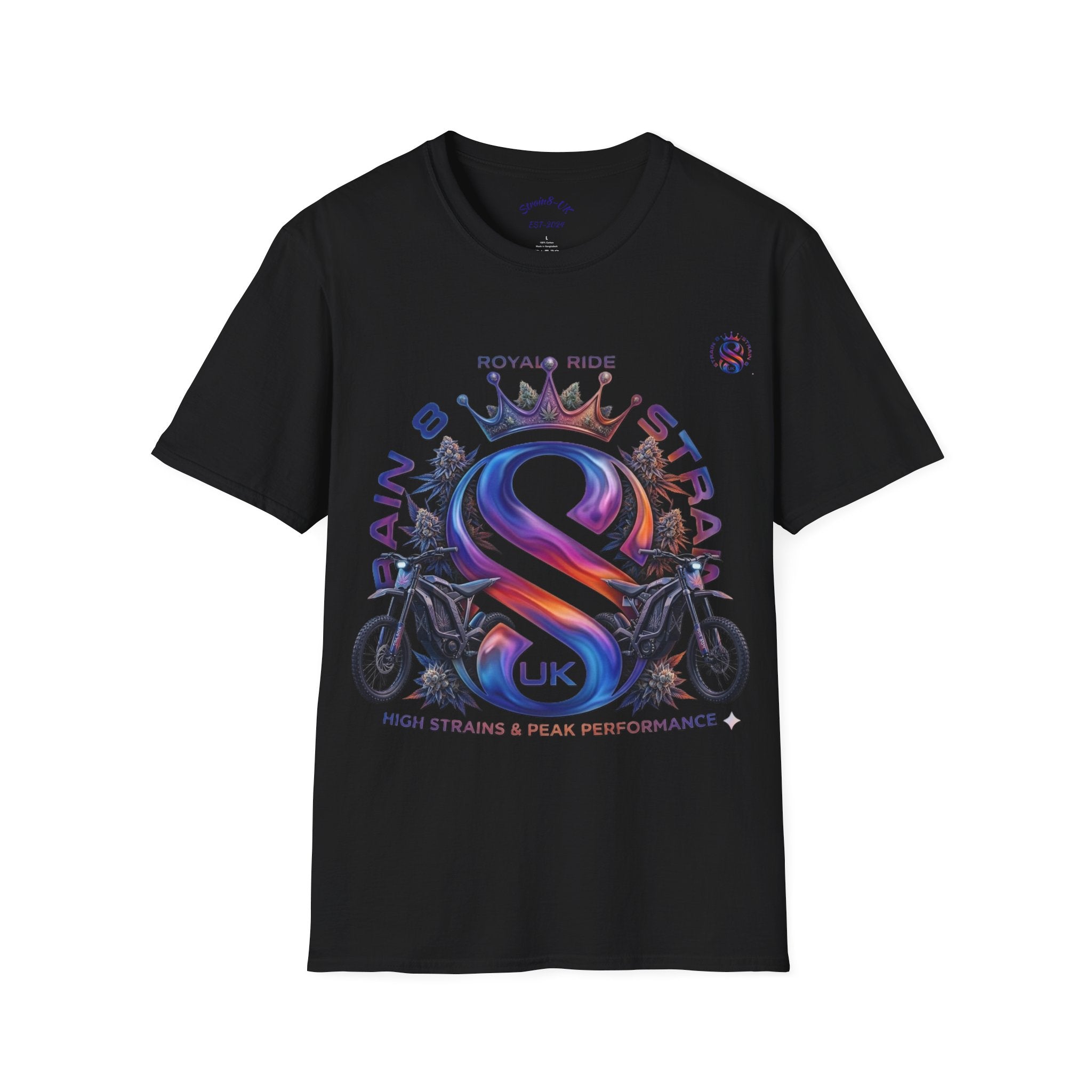 Royal Strain8-UK  Graphic T-Shirt — Bold Crowned "S8-UK" E-Bike Logo Tee